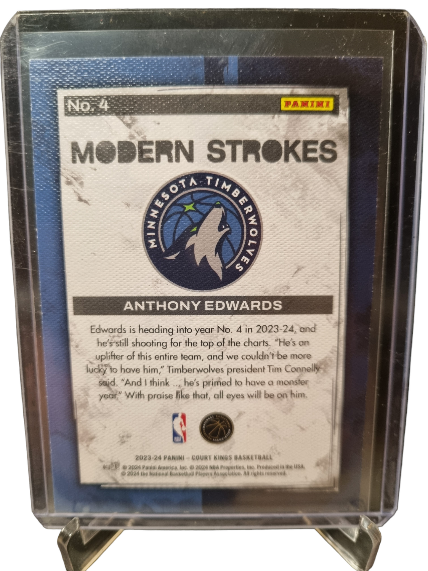 2023-24 Panini Court Kings #4 Anthony Edwards Modern Strokes