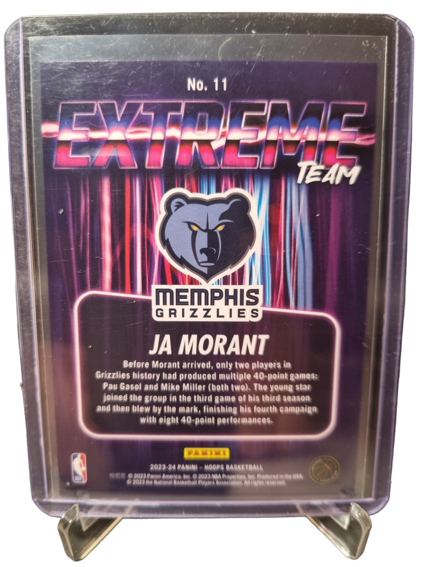 2023-24 Panini Hoops #11 JA Morant Extreme Team