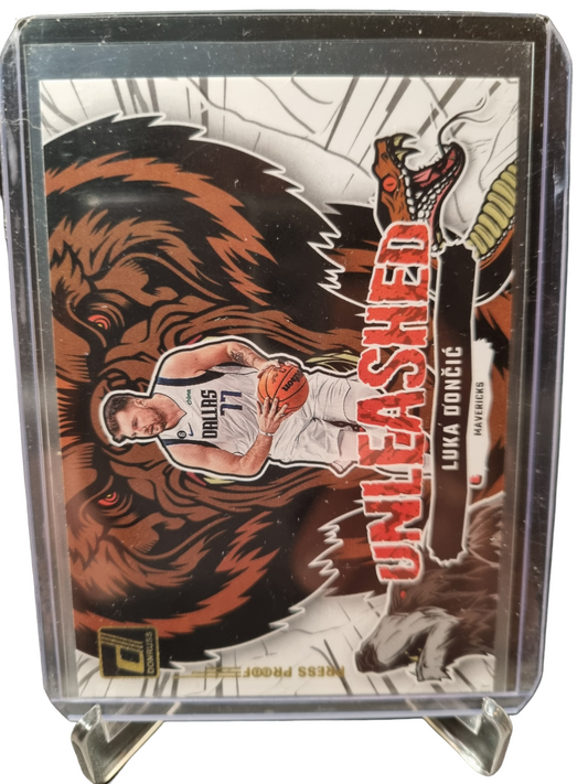 2023-24 Panini Donruss #15 Luka Doncic Unleashed Gold Press Proof