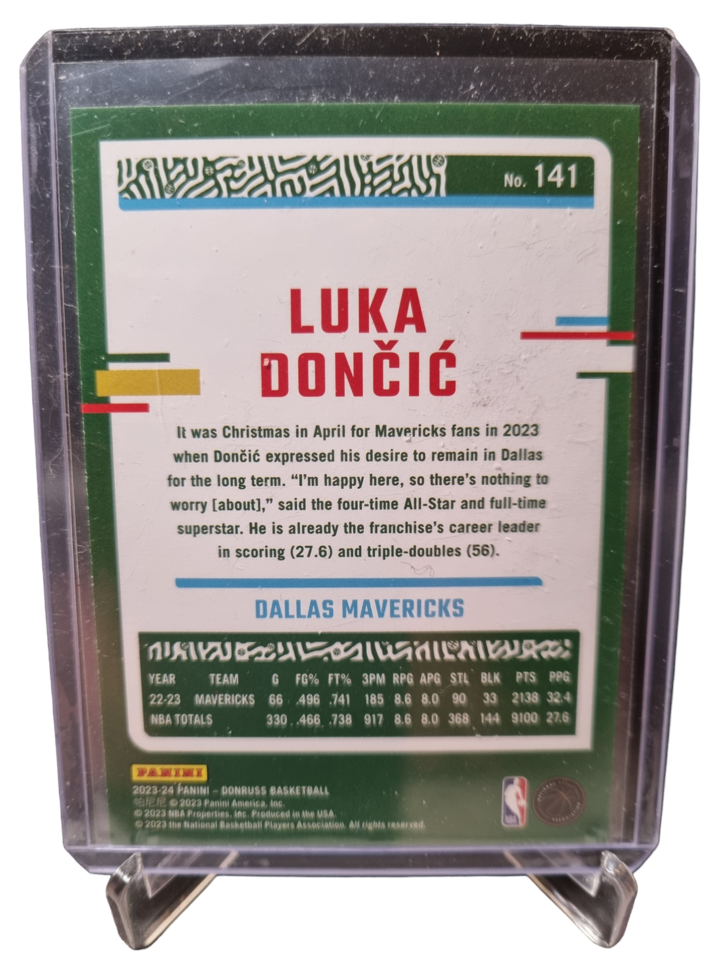 2023-24 Panini Donruss #141 Luka Doncic Green Laser Holo