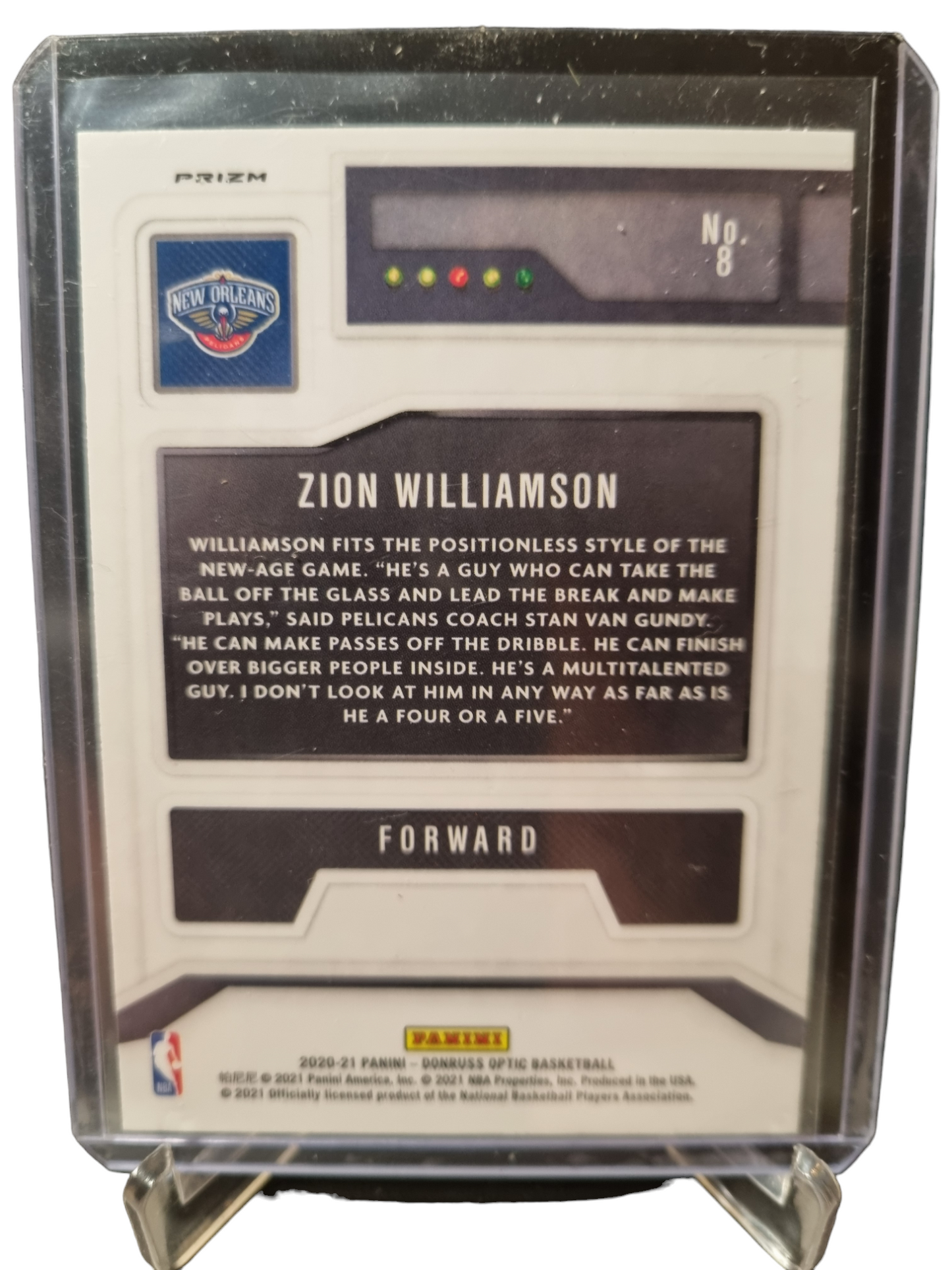 2020-21 Panini Donruss Optic #8 Zion WilliamsonT-Minus 3 2 1 Purple Prizm