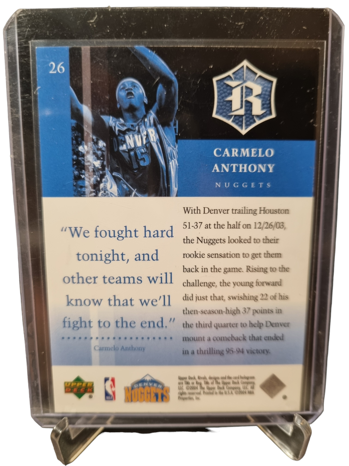 2004 Upper Deck #26 Carmelo Anthony Rivals