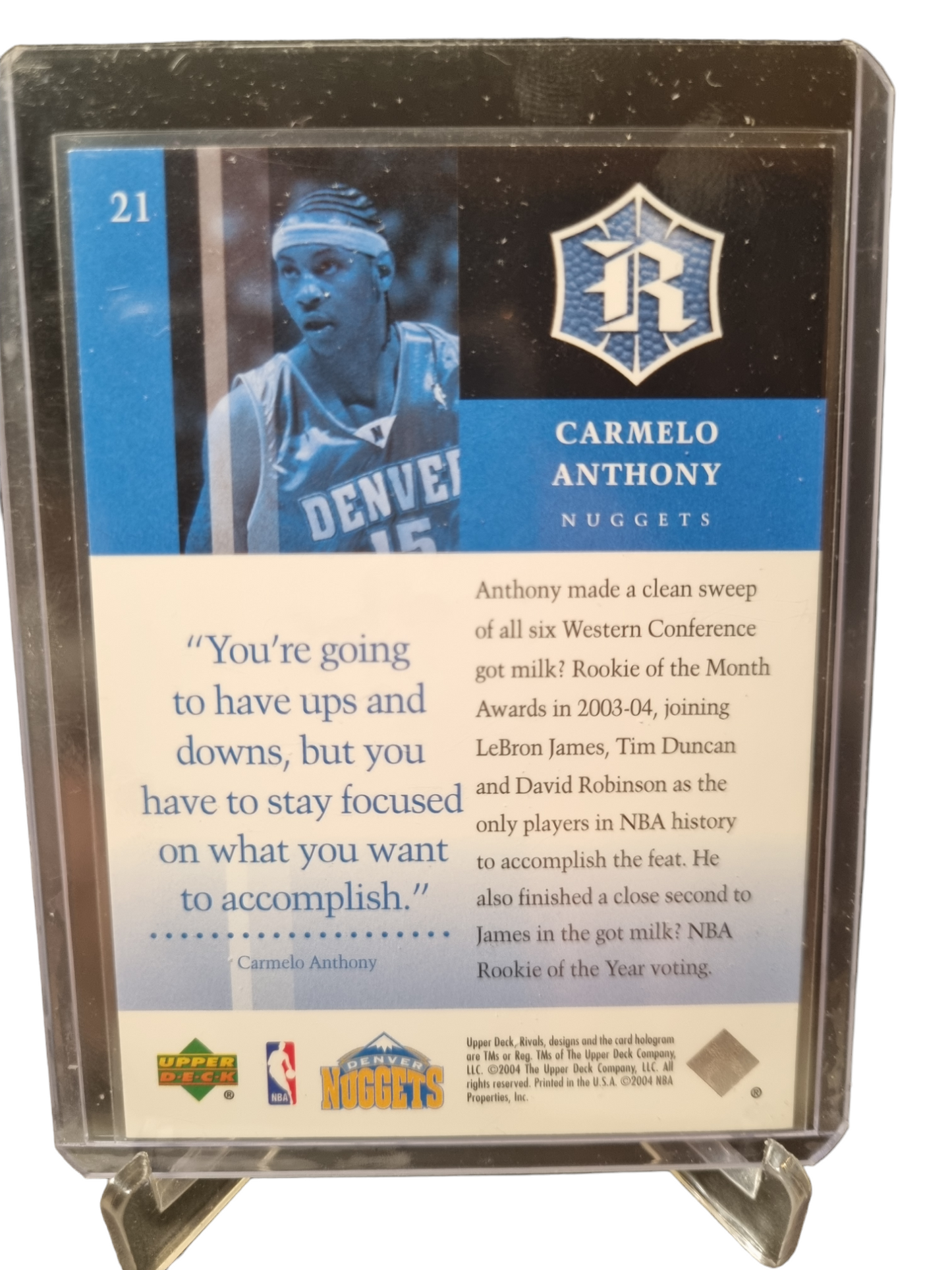 2004 Upper Deck #21 Carmelo Anthony Rivals