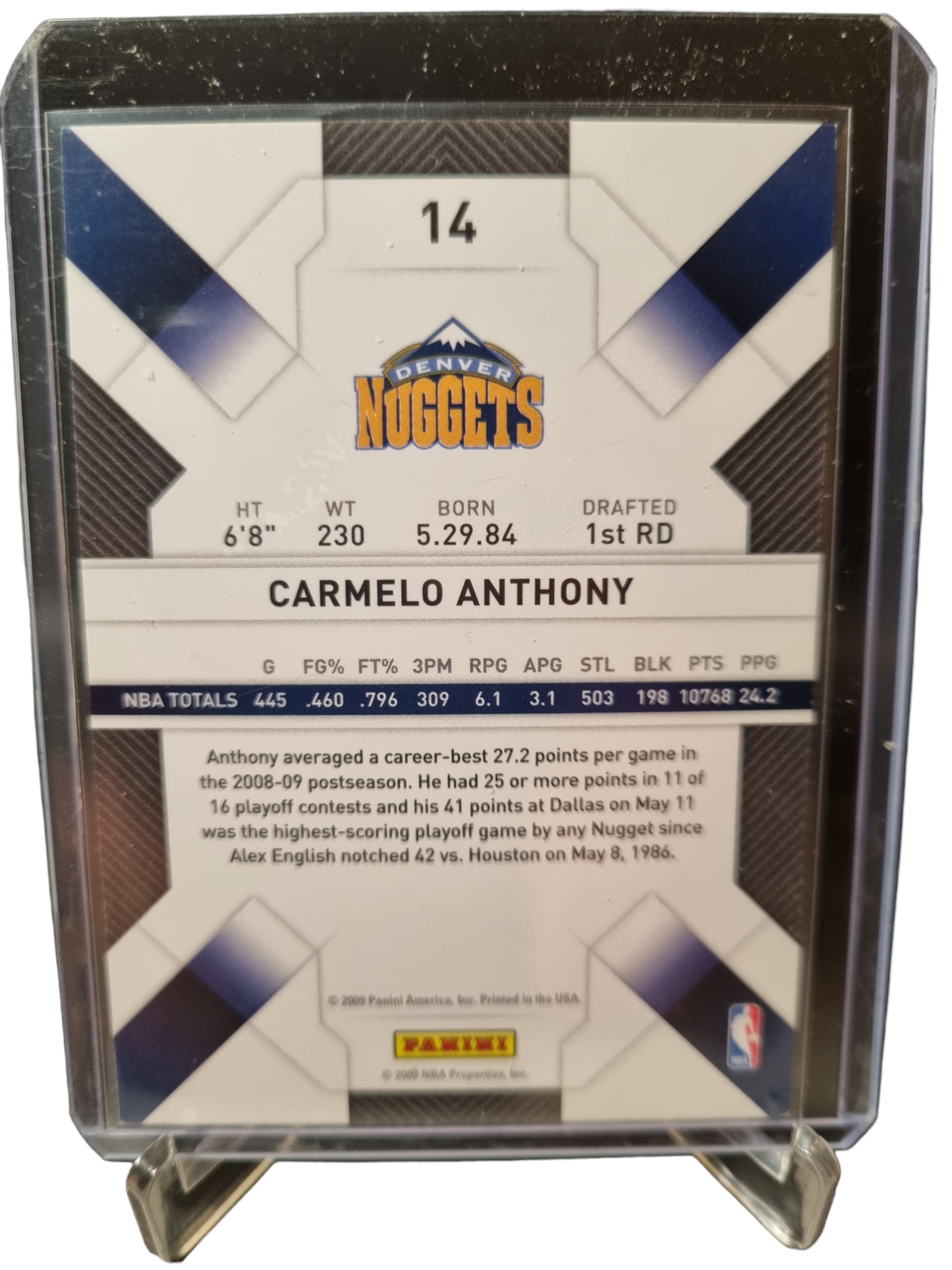 2009 Panini Threads #14 Carmelo Anthony