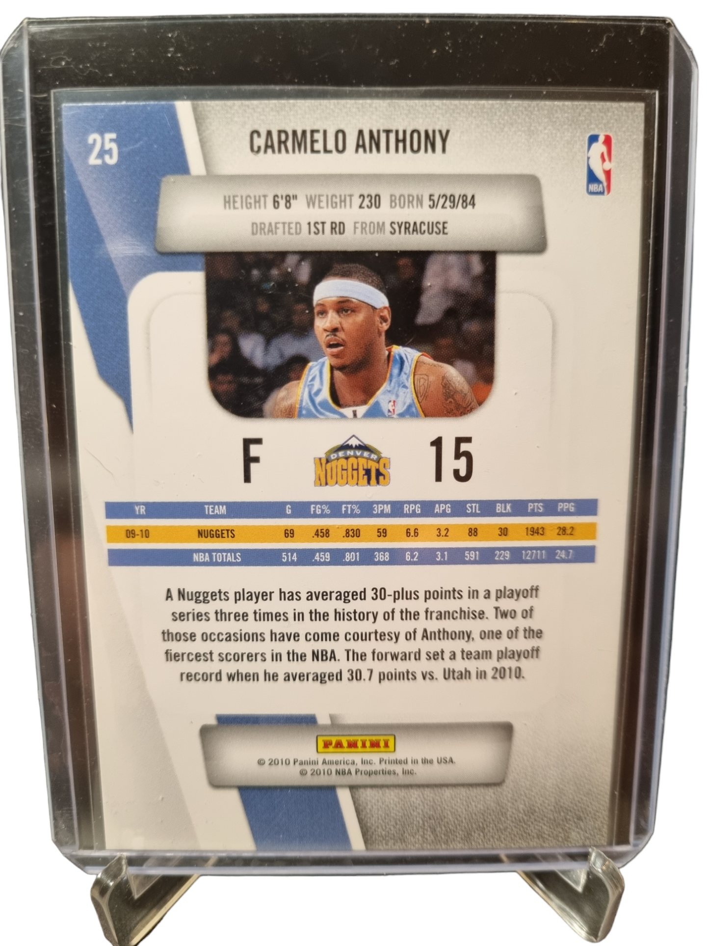 2010 Panini Prestige #25 Carmelo Anthony