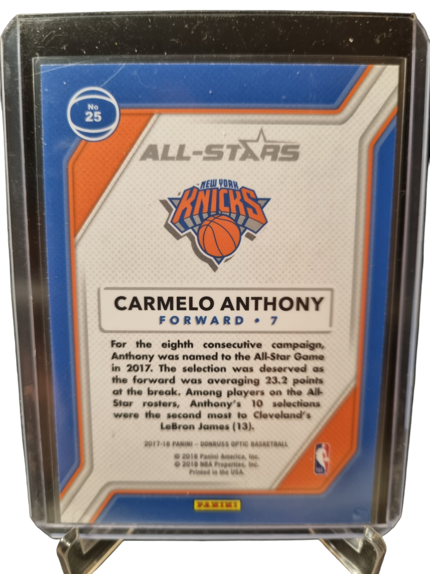 2018 Panini #25 Carmelo Anthony All-Stars