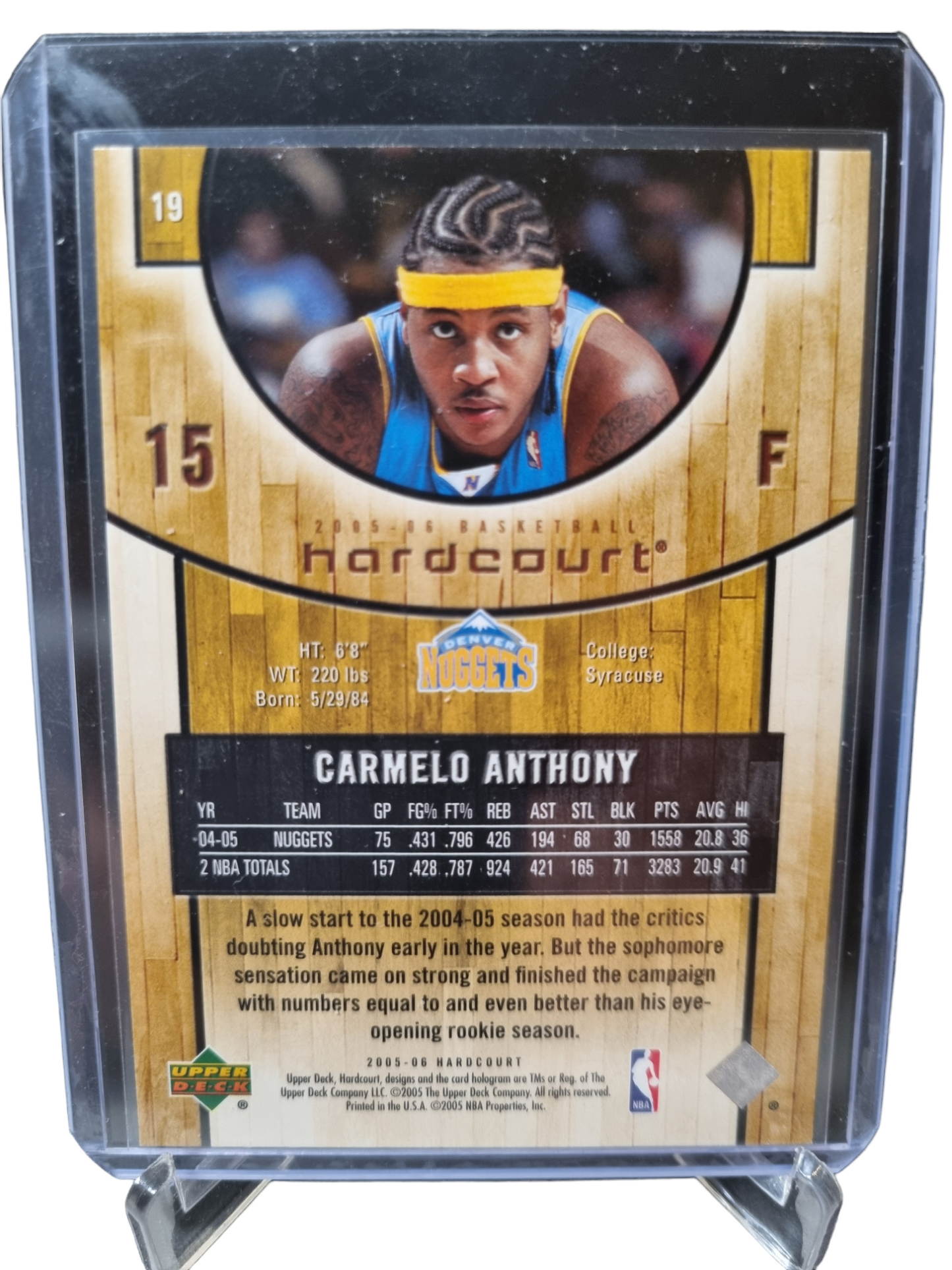 2005-06 Upper Deck #19 Carmelo Anthony Hard Court