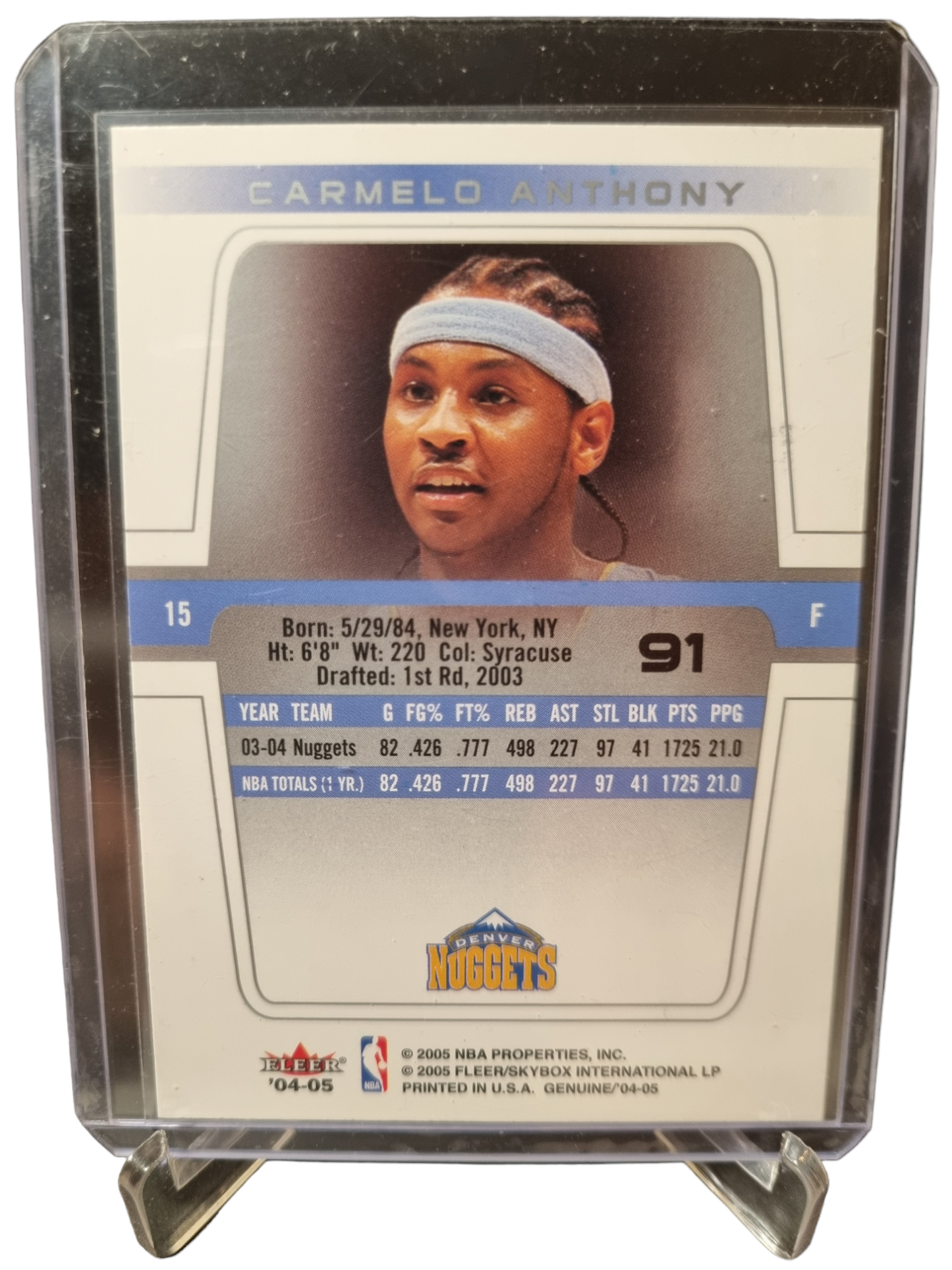 2004-05 Fleer #91 Carmelo Anthony Fleer Genuine