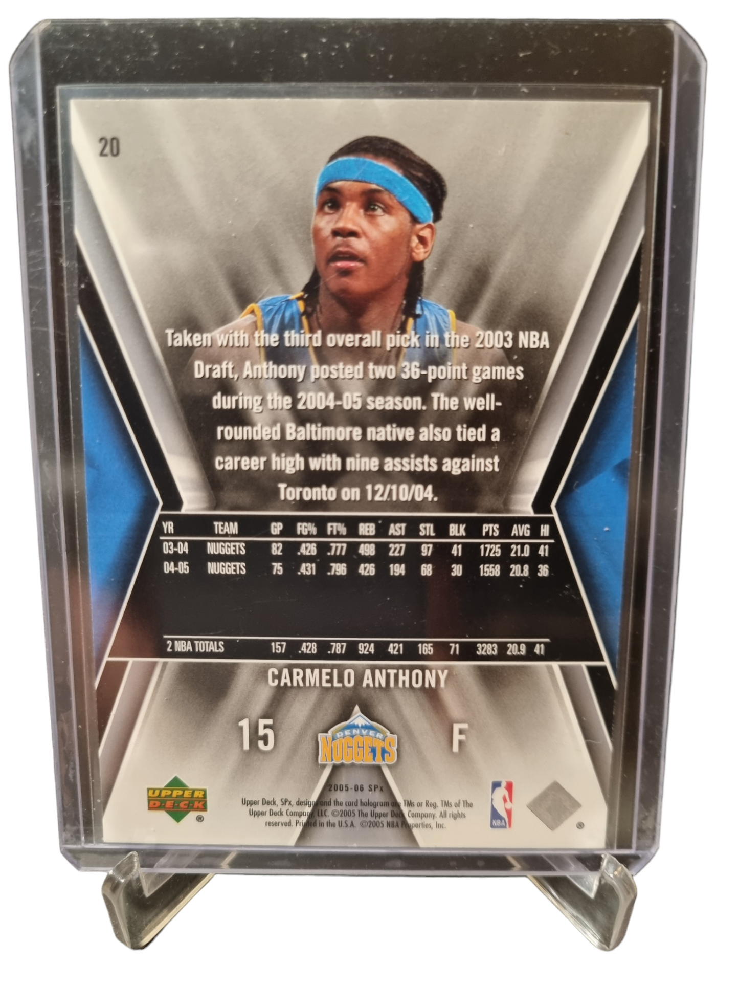 2005-06 Upper Deck #20 Carmelo Anthony SPX