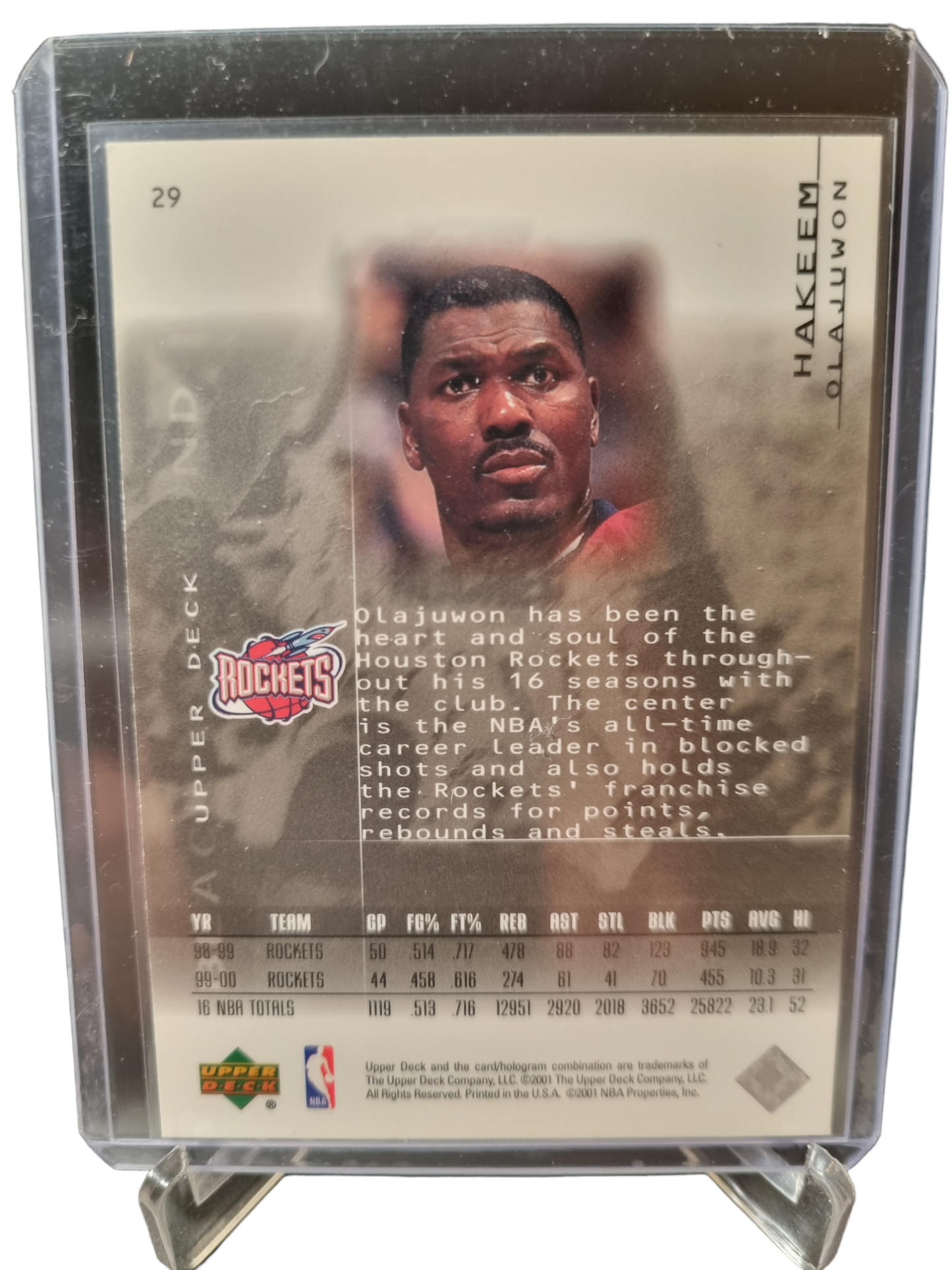 2001 Upper Deck #29 Hakeem Olajuwon Black Diamond