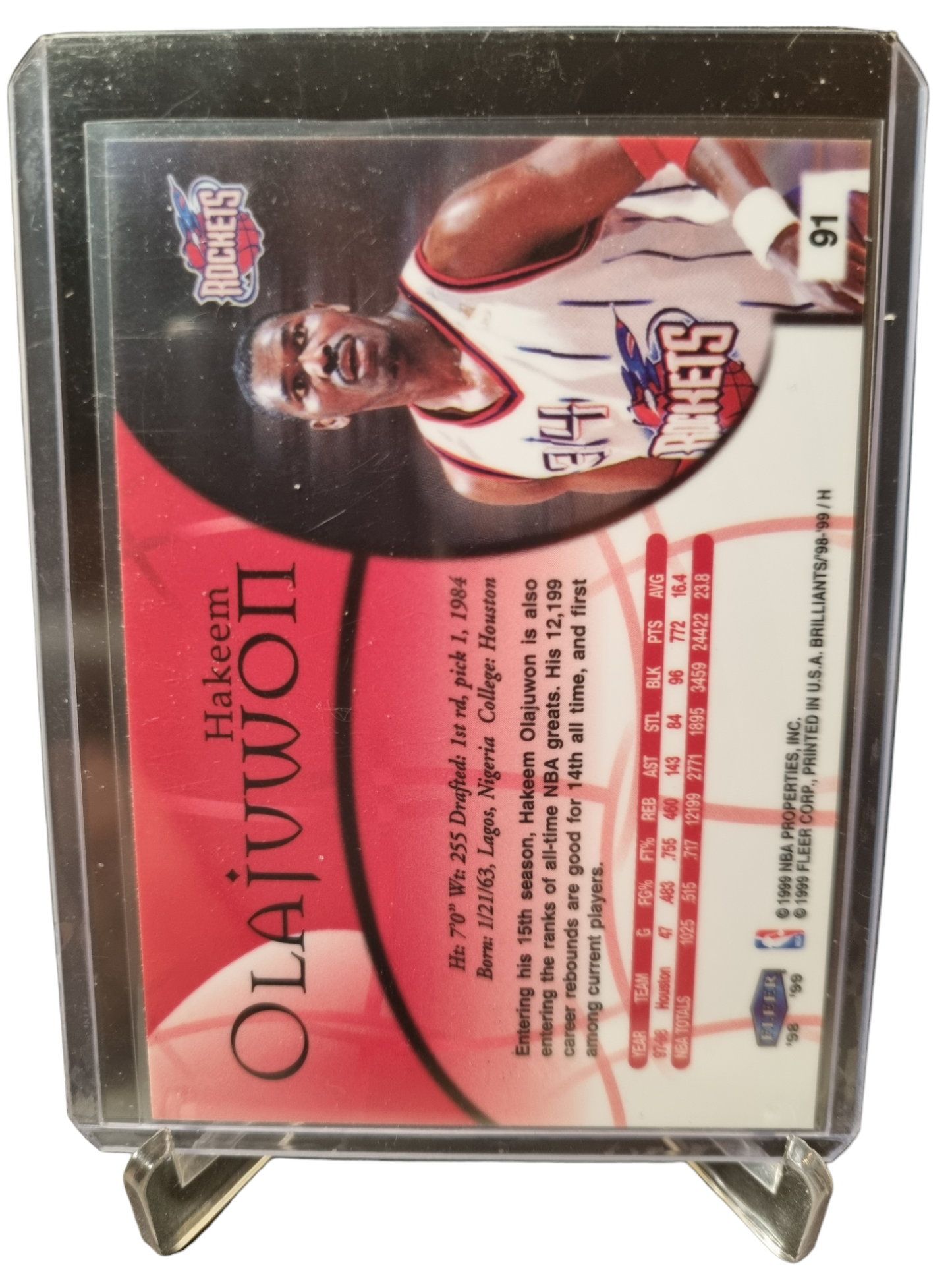 1998-99 Fleer #91 Hakeem Olajuwon Fleer Brilliants