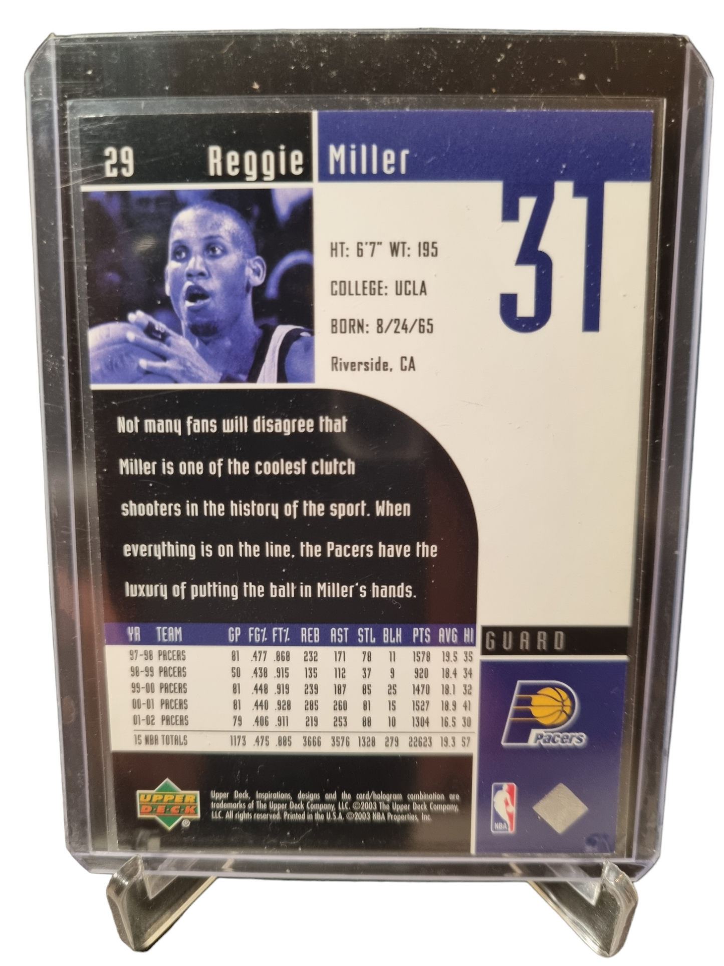 2003 Upper Deck #29 Reggie Miller Inspirations