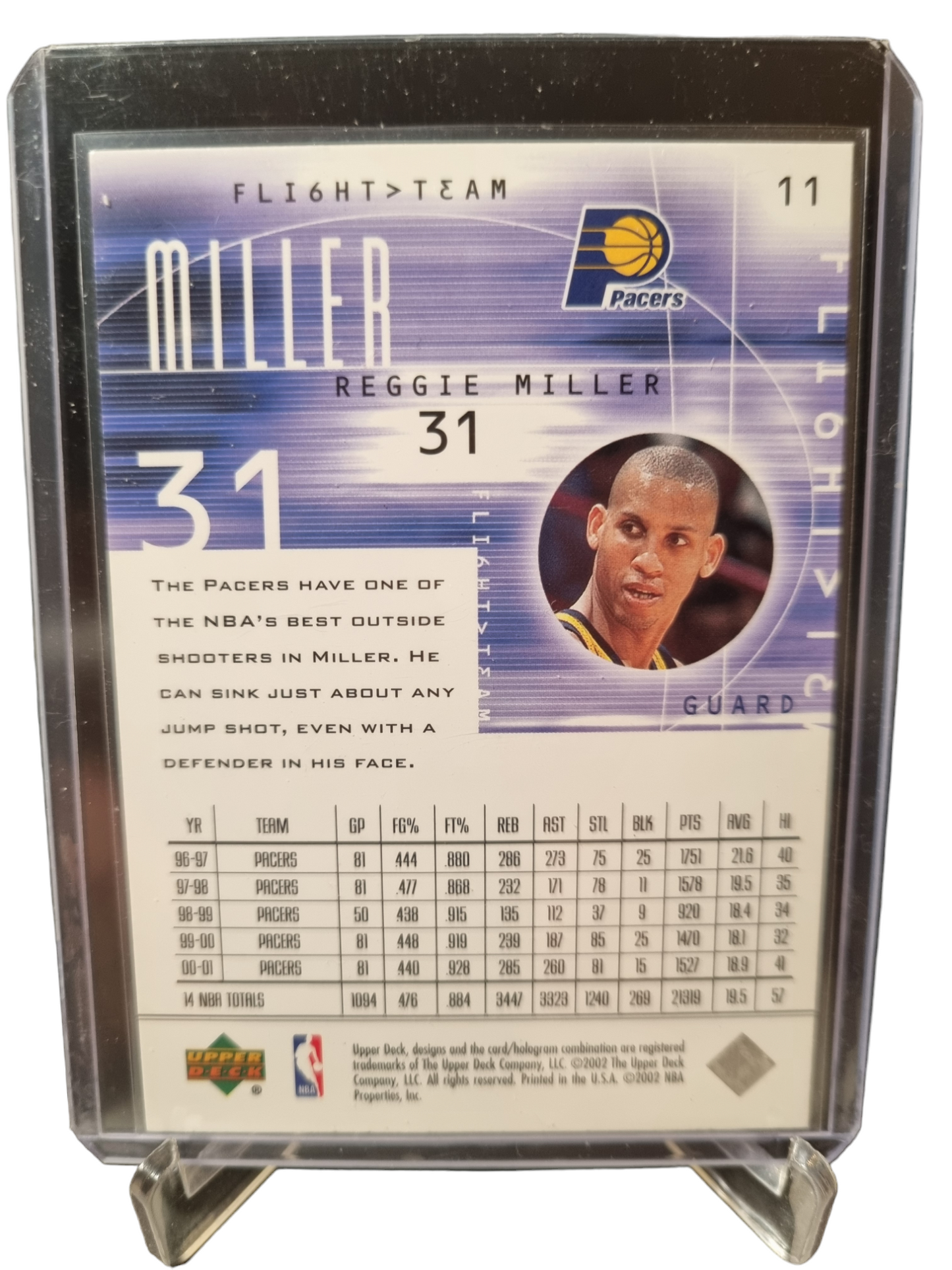 2002 Upper Deck #11 Reggie Miller Flight Team