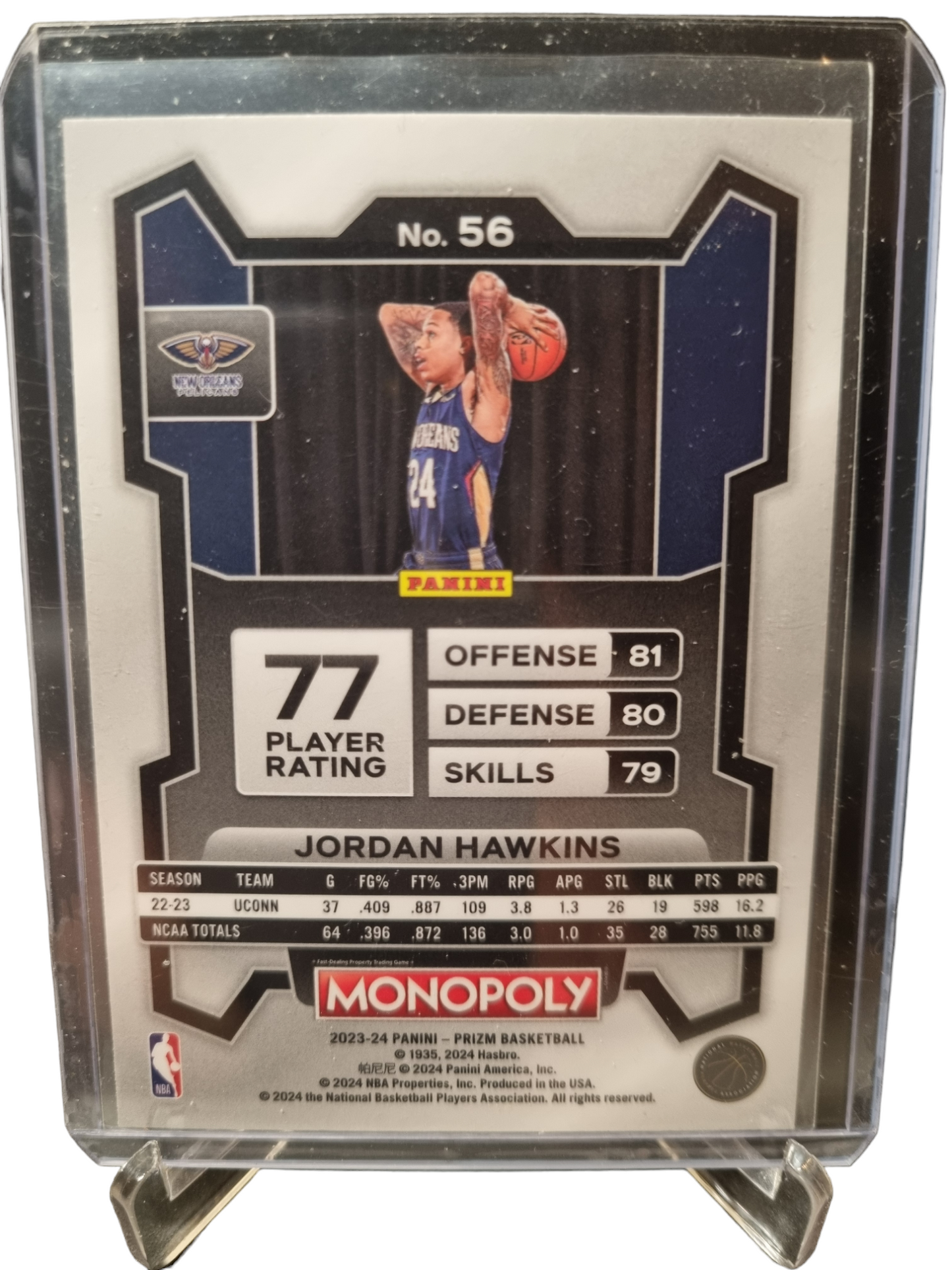 2023-24 Panini Prizm #56 Jordan Hawkins Rookie Card Monopoly