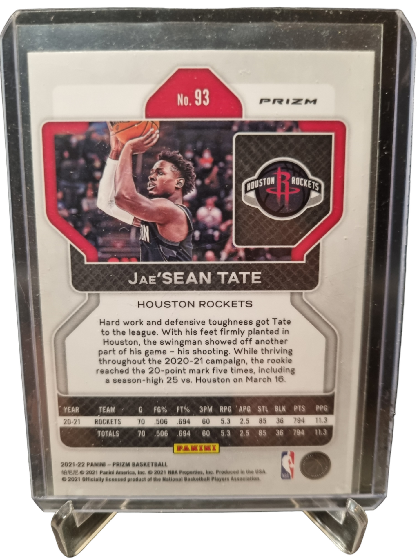 2021-22 Panini Prizm #93 Jae'Sean Tate Green Prizm