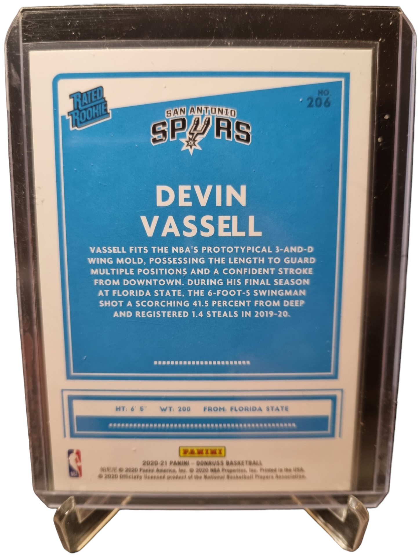 2020-21 Panini Donruss #206 Devin Vassell Rookie Card Rated Rookie