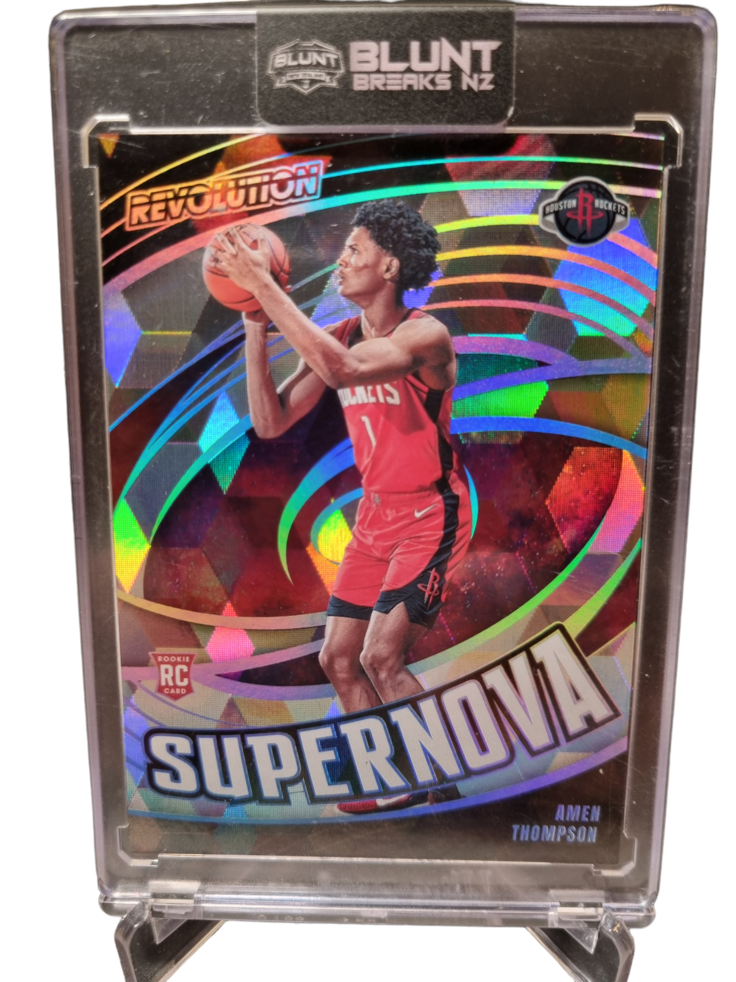 2023-24 Panini Revolution #7 Amen Thompson Rookie Card Supernova Cubic 34/50