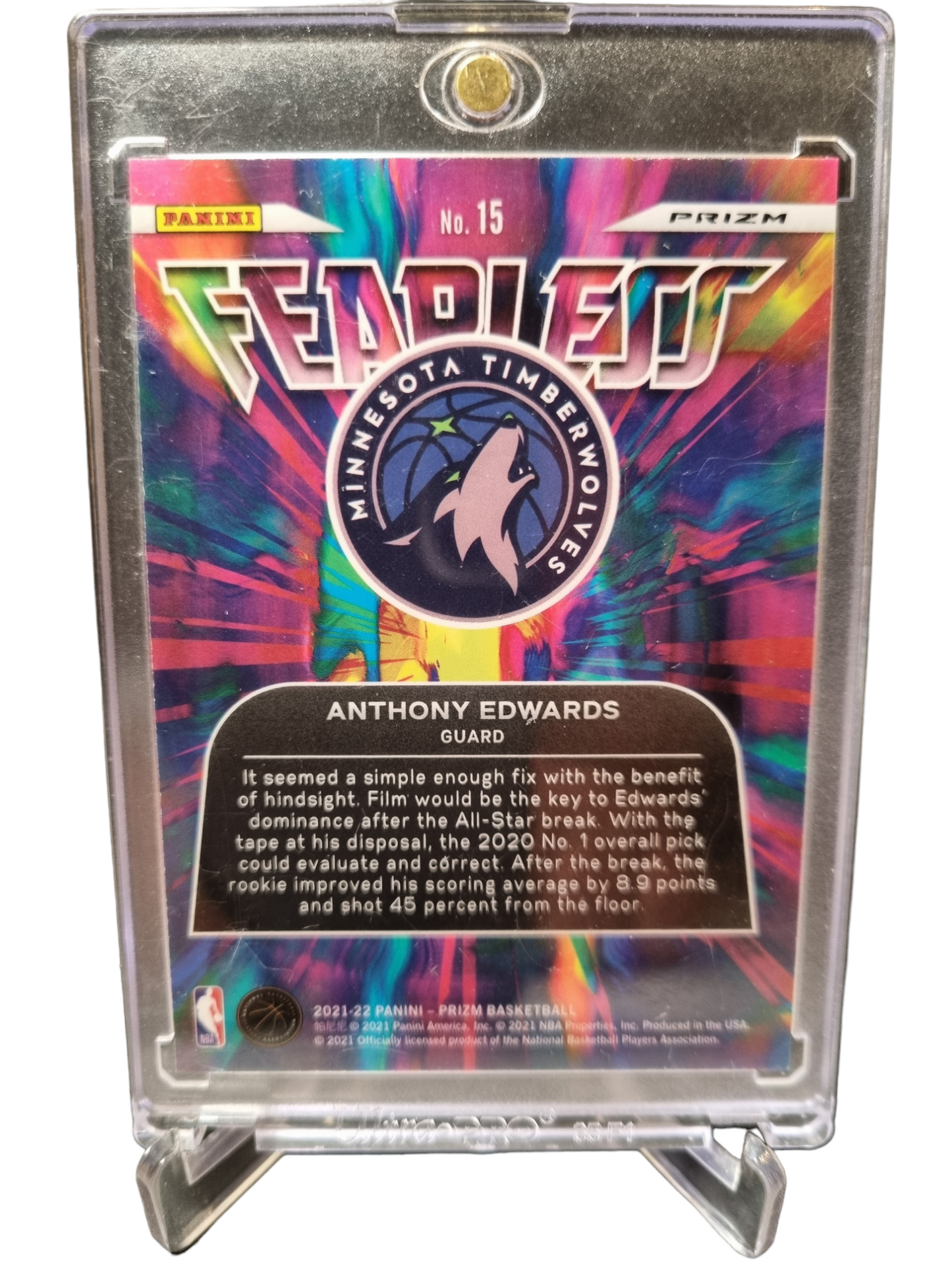 2020-21 Panini Prizm #15 Anthony Edwards Rookie Card Disco Prizm