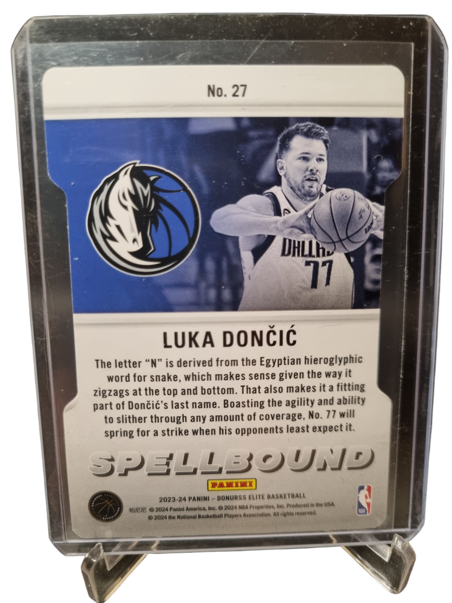 2023-24 Panini Donruss Elite #27 Luka Doncic Spellbound N Orange Die Cut