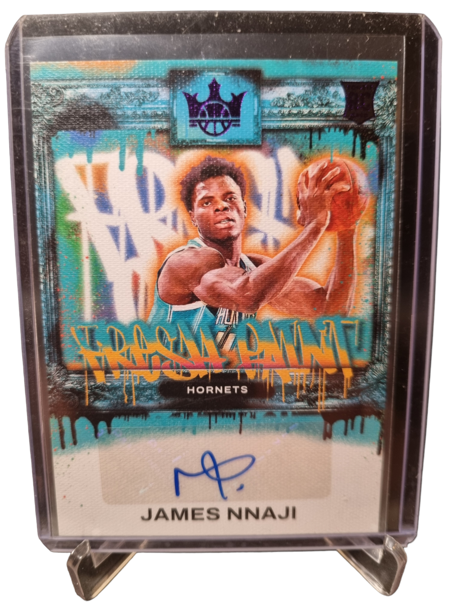 2023-24 Panini Court Kings #FP-JNB James Nnaji Rookie Card Fresh Paint Autograph 40/49