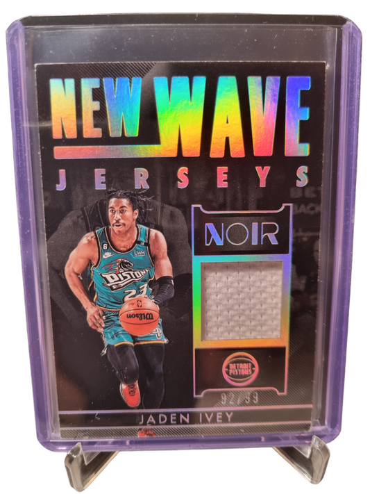 2022-23 Panini Noir #NWJ-JIV Jaden Ivey Rookie Card New Wave Jerseys Patch 92/99