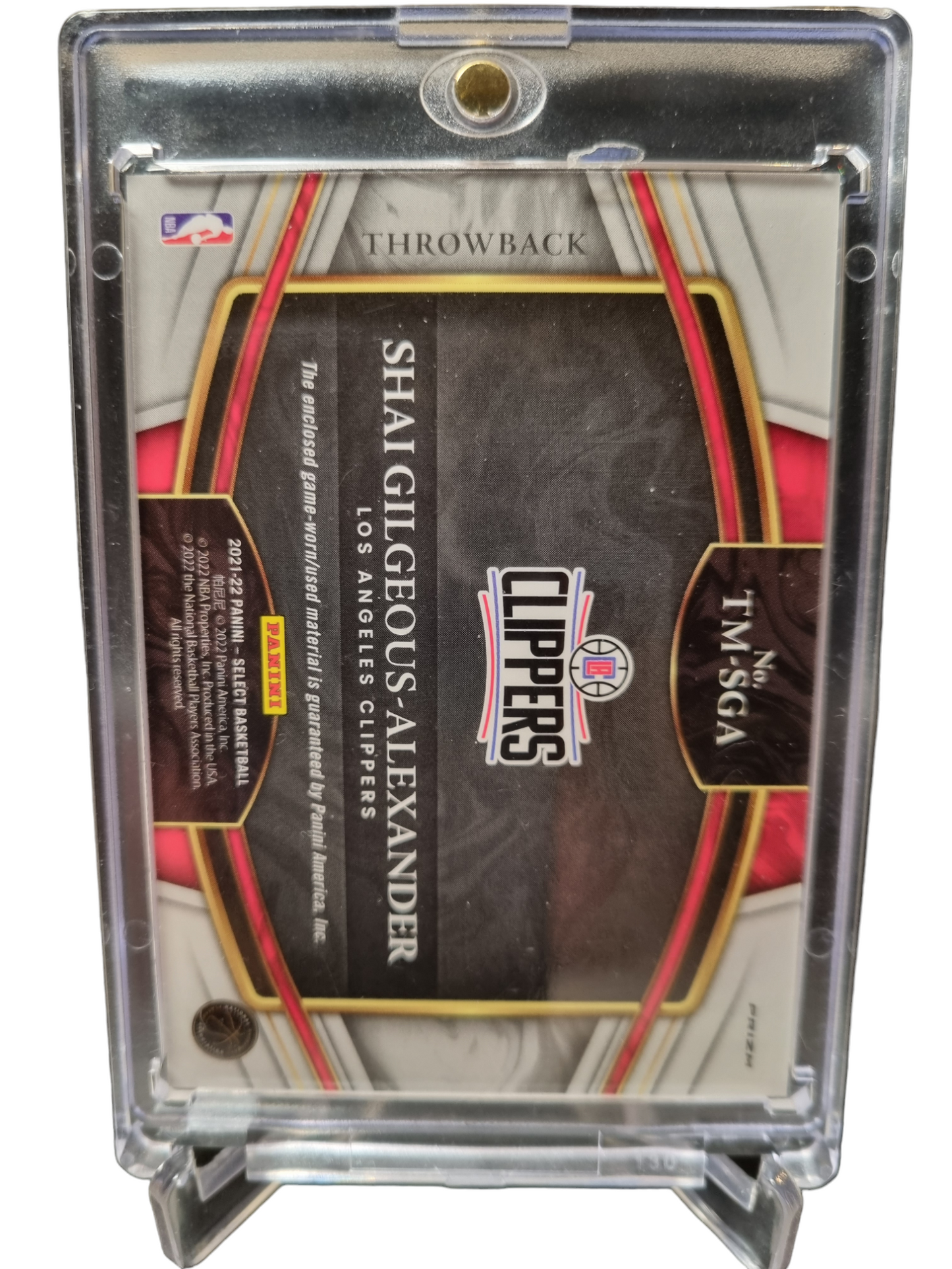 2021-22 Panini Select #TM-SGA Shai Gilgeous-Alexander Throw Back Silver Prizm Game Worn Patch