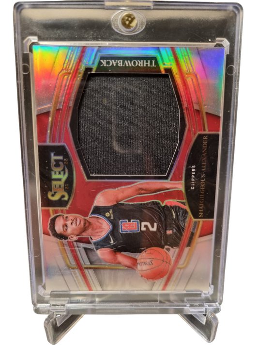 2021-22 Panini Select #TM-SGA Shai Gilgeous-Alexander Throw Back Silver Prizm Game Worn Patch