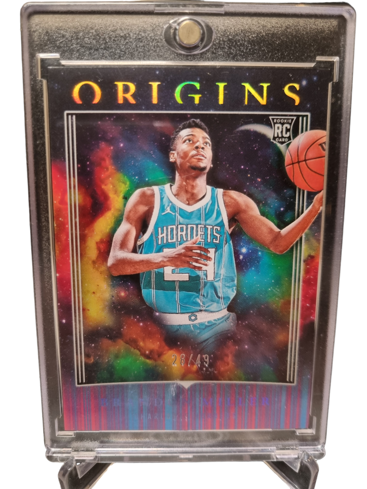 2023-24 Panini Origins #89 Brandon Miller Rookie Card Neon Stripes 28/49