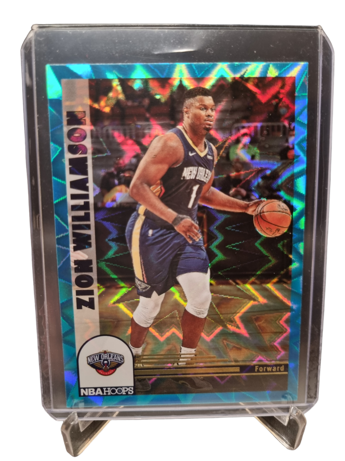 2022-23 Panini Hoops #296 Zion Williamson Teal Explosion Holo