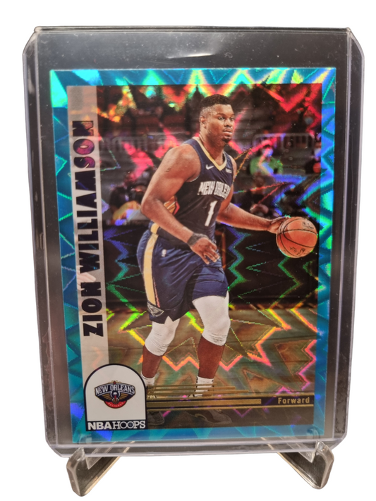 2022-23 Panini Hoops #296 Zion Williamson Teal Explosion Holo