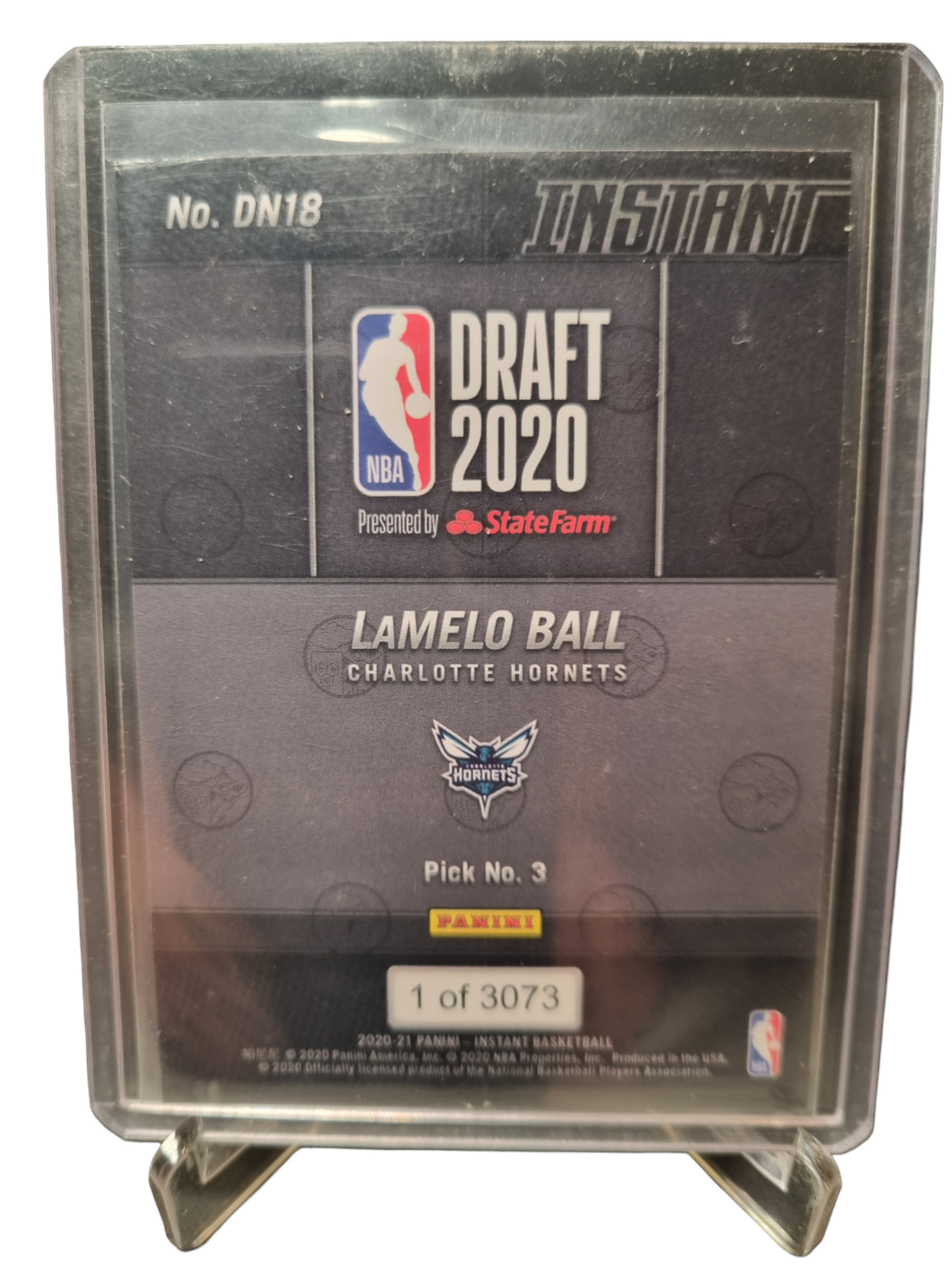 2020-21 Panini Instant #DN18 Lamelo Ball Rookie Card Draft Night 2020 0001/3073