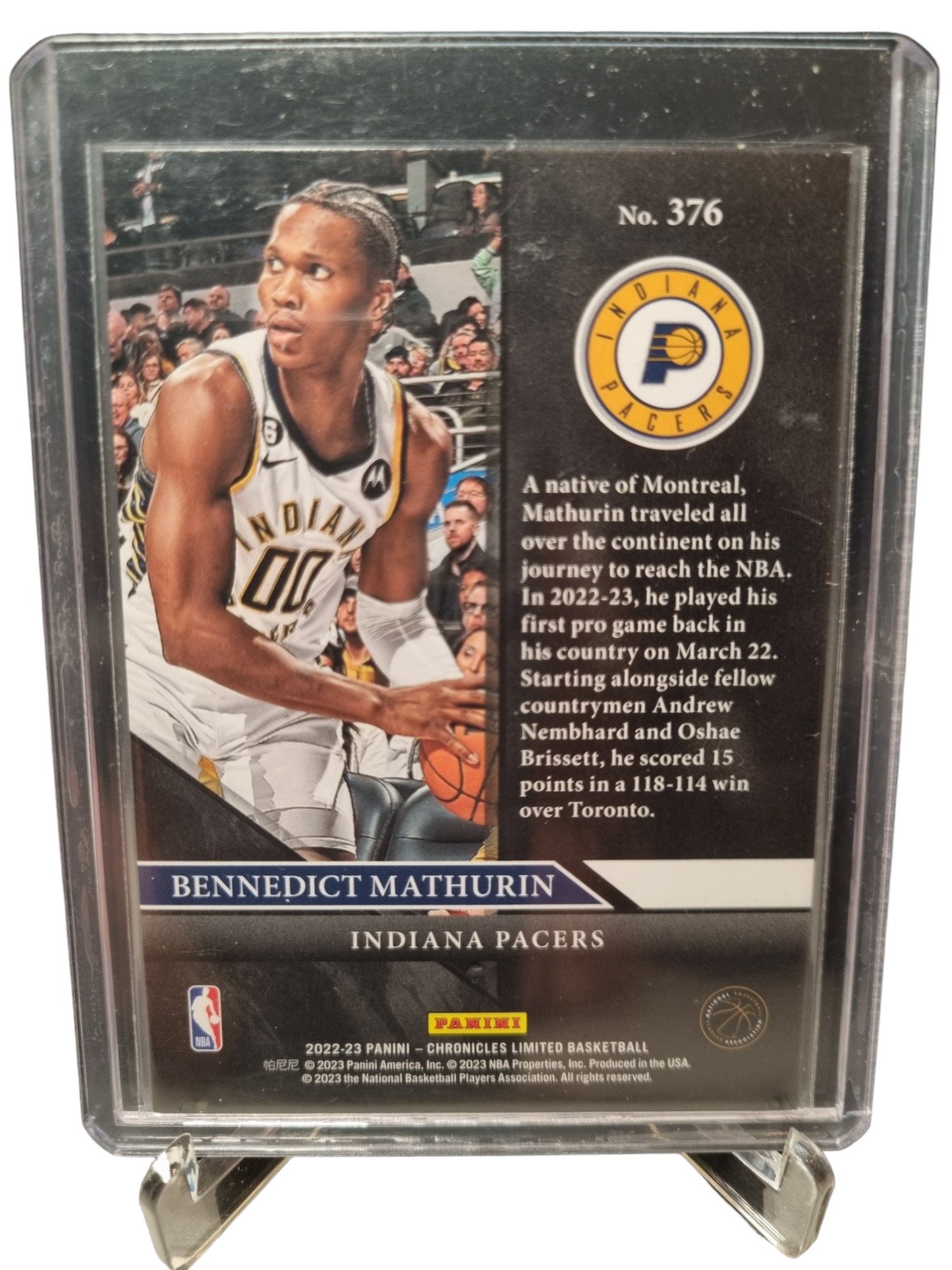 2022-23 Panini Chronicles Limited #376 Benedict Mathurin Rookie Card 097/249