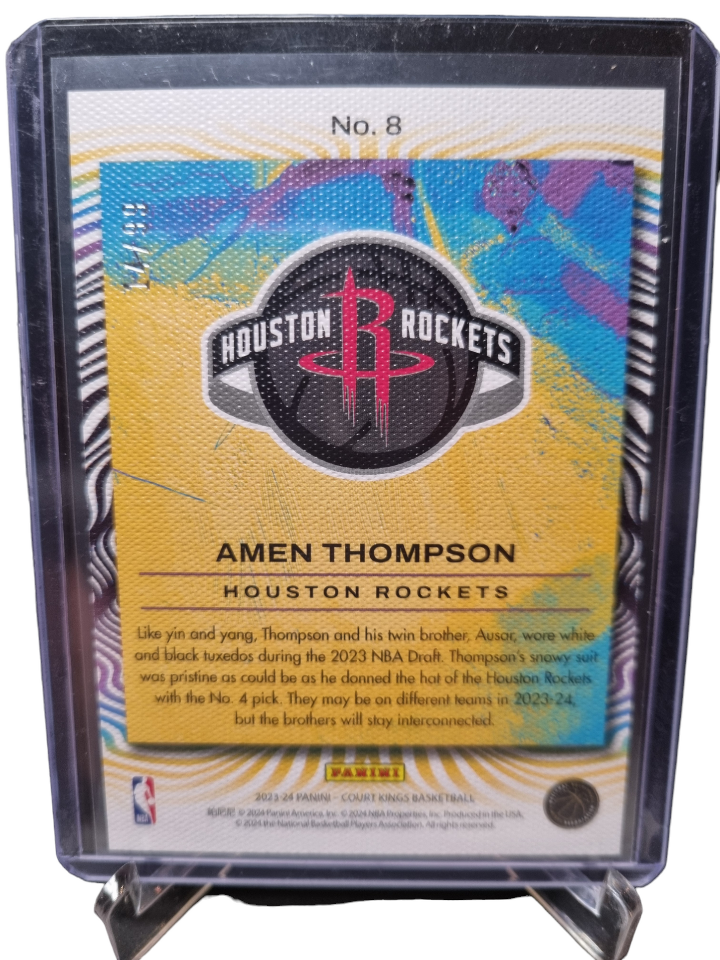 2023-24 Court Kings #8 Amen Thompson Rookie Card Dressed To Impress 14/99