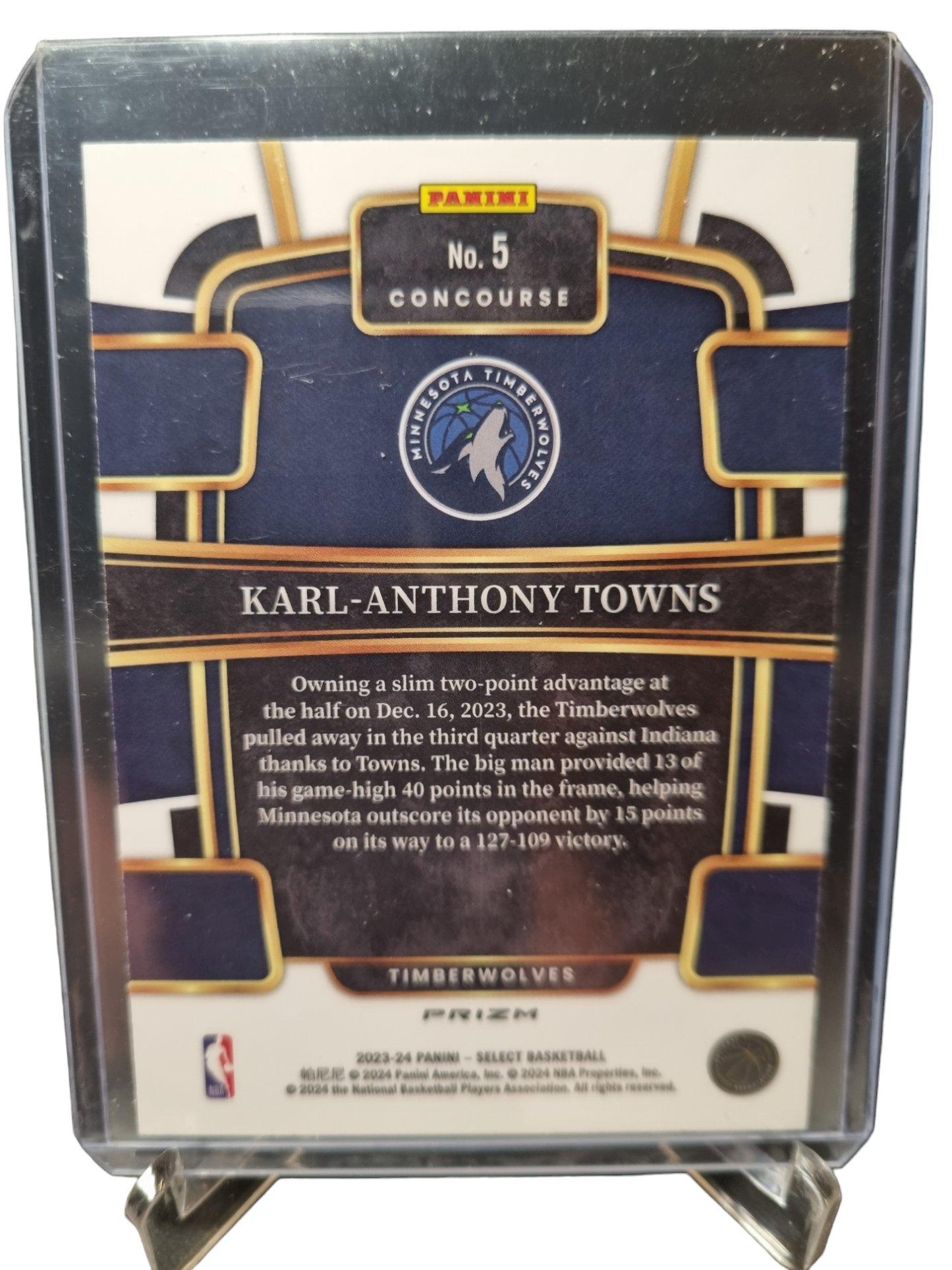 2023-24 Panini Select #5 Karl-Anthony Towns Concourse Silver Prizm