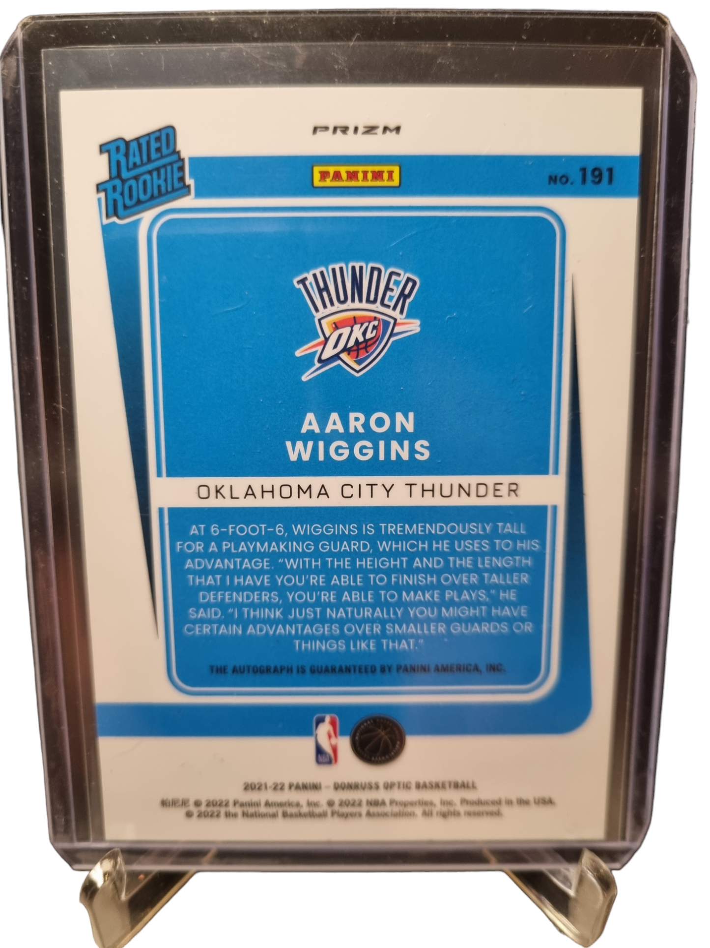 2021-22 Donruss Optic Choice #191 Aaron Wiggins Rated Rookie On Card Autograph