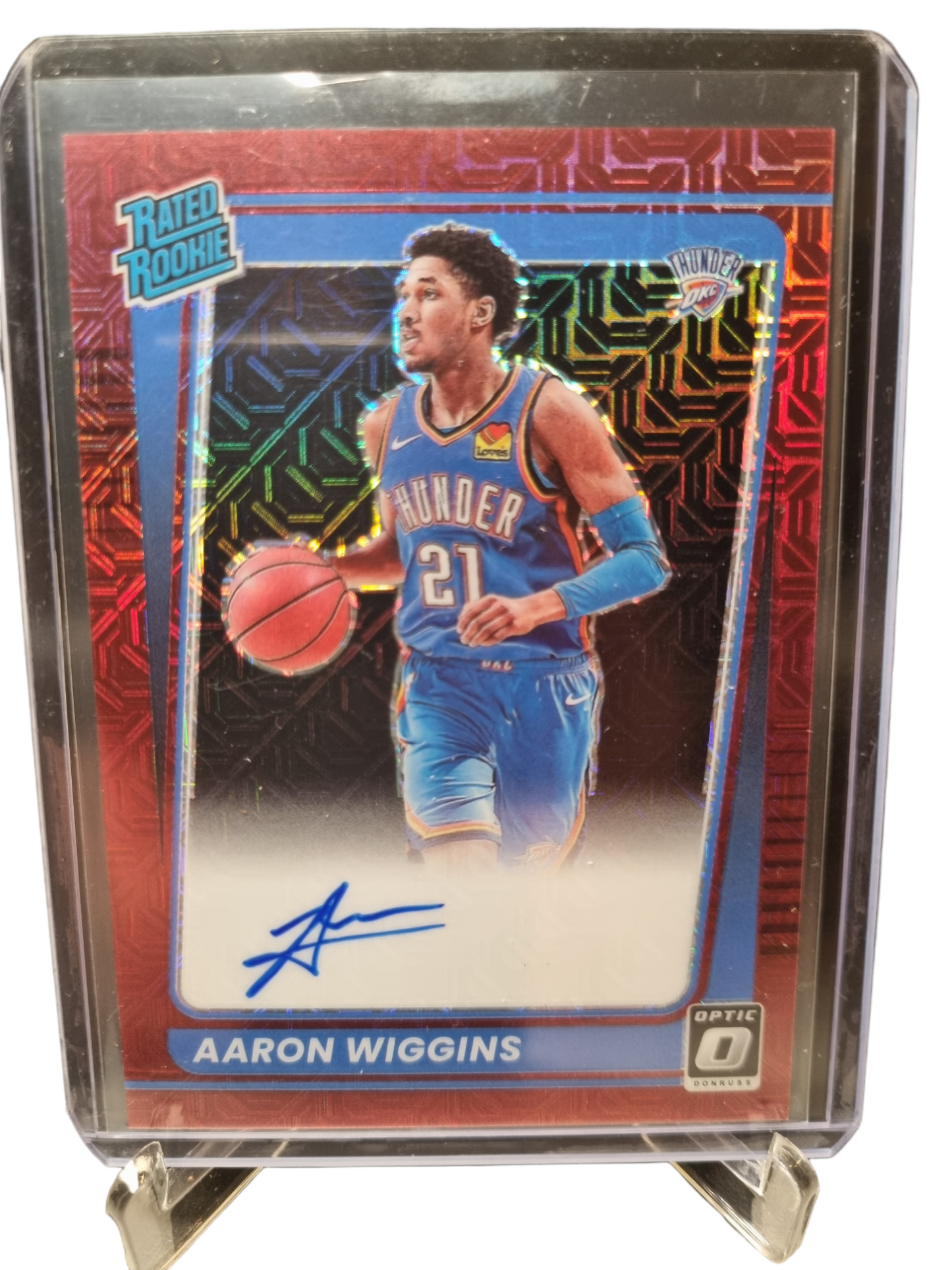 2021-22 Donruss Optic Choice #191 Aaron Wiggins Rated Rookie On Card Autograph