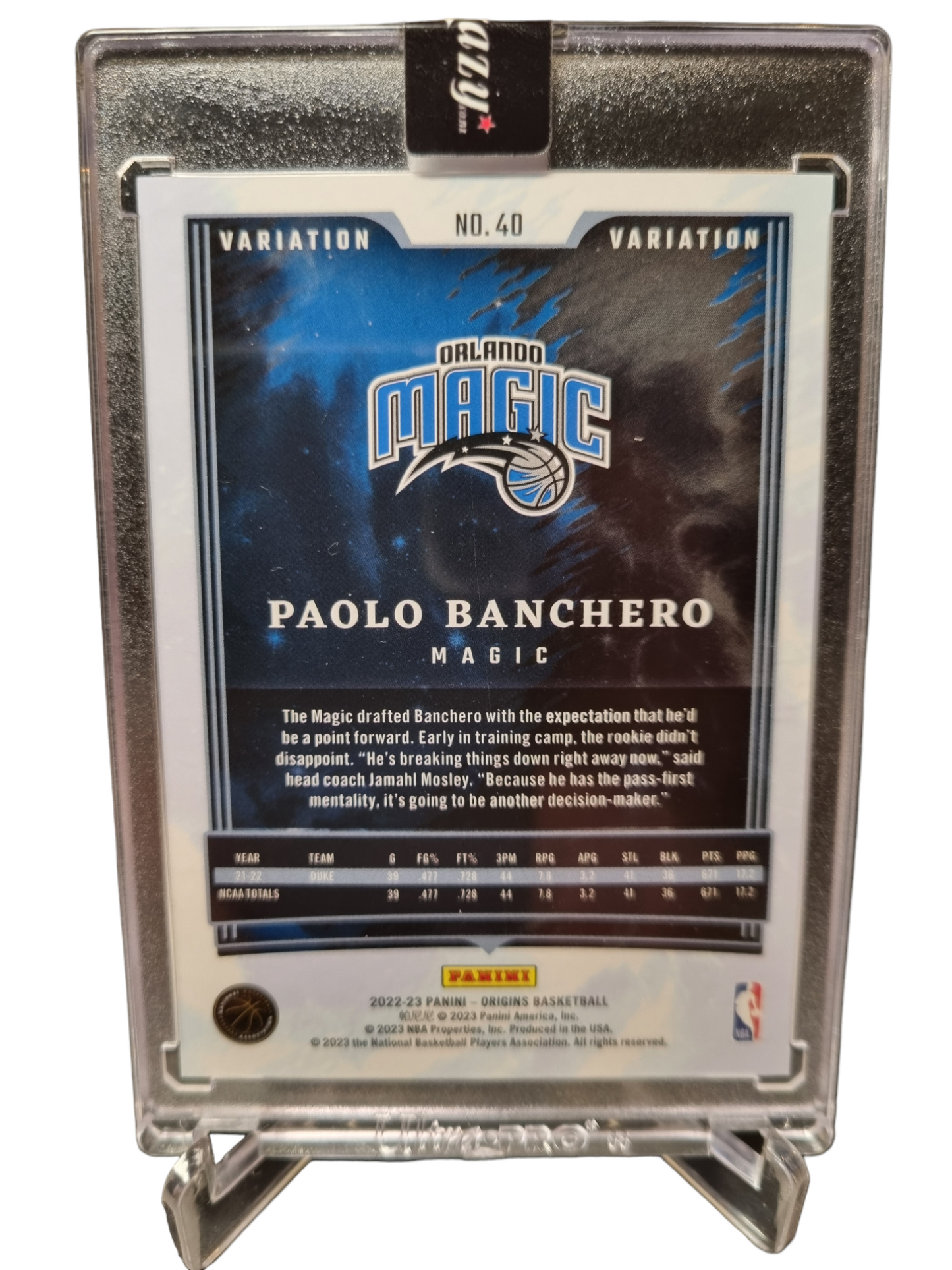 2022-23 Panini Origins #40 Paolo Banchero Rookie Card Variation