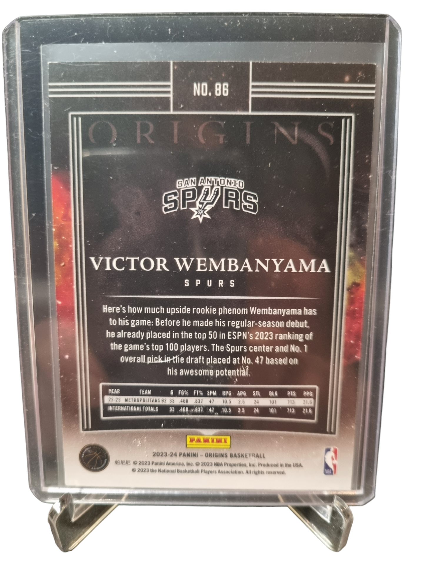 2023-24 Origins #86 Victor Wembanyama Rookie Card