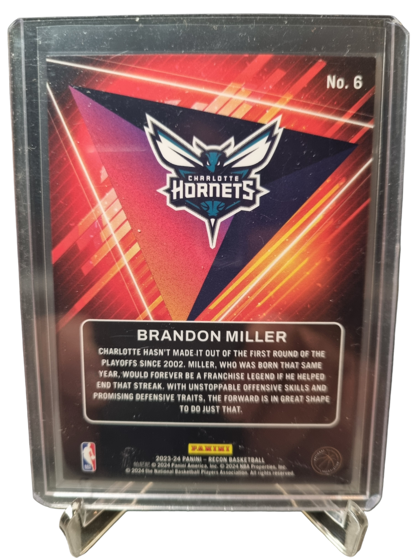 2023-24 Panini Recon #6 Brandon Miller Rookie Card Future Legends