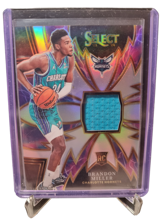 2023-24 Panini Select #S-BM Brandon Miller Rookie Card Sparks Patch Silver Prizm