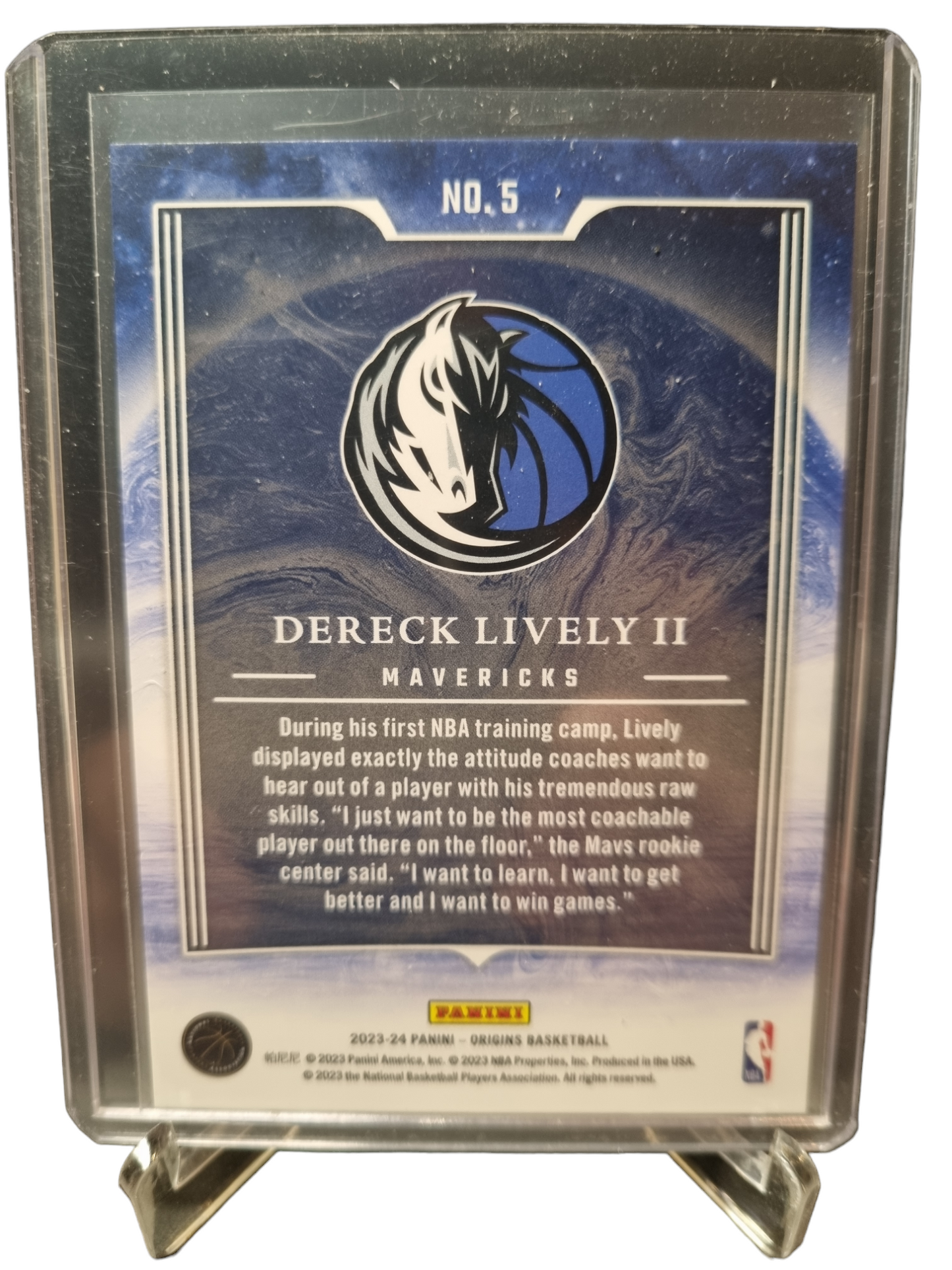 2023-24 Panini Origins #5 Dereck Lively II Rookie Card Taking The Leap