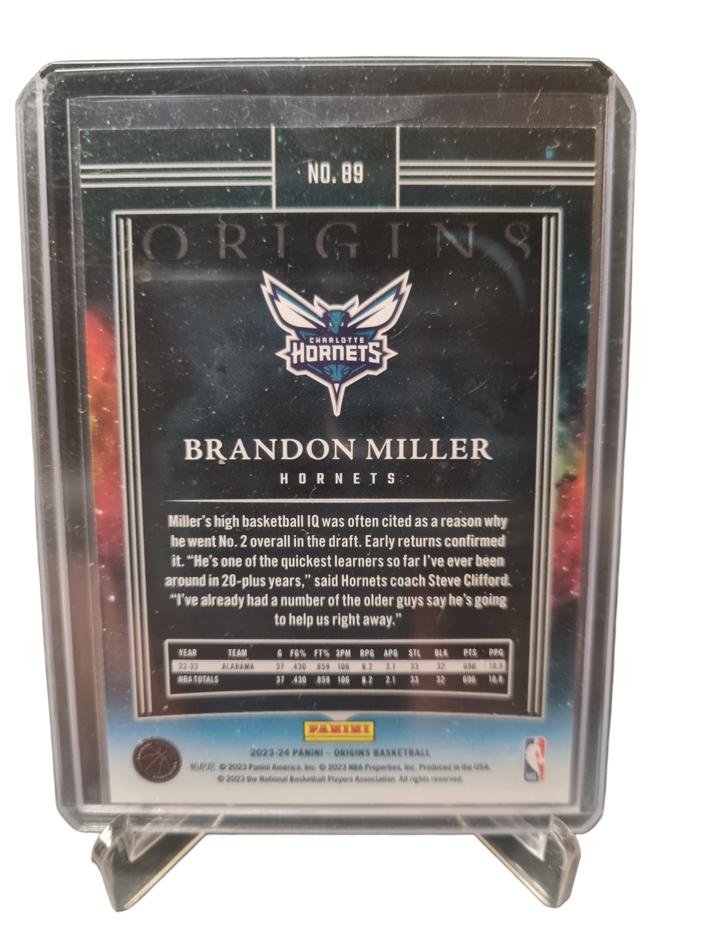 2023-24 Panini Origins #89 Brandon Miller Rookie Card