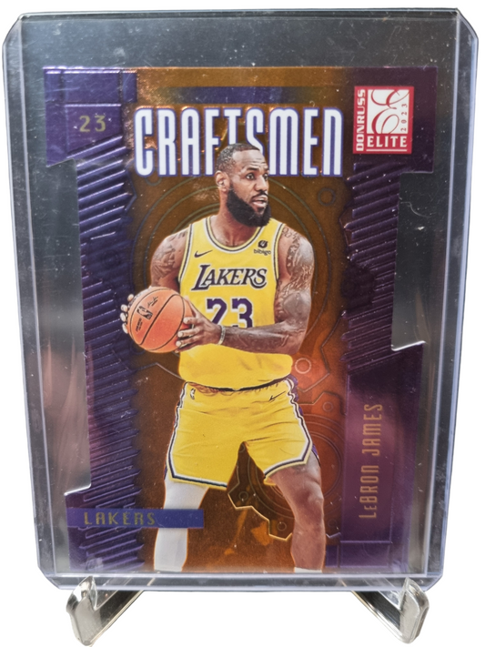 2023-24 Panini Donruss Elite #3 Lebron James Craftsman Orange Die Cut