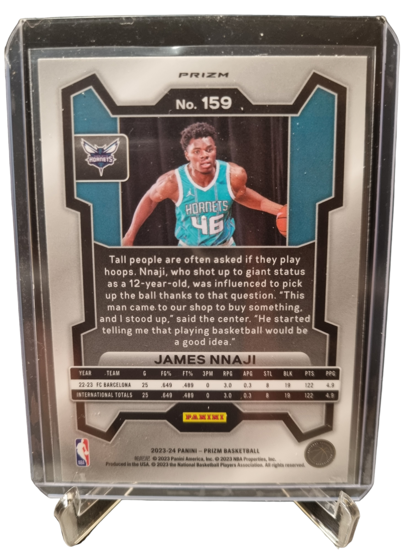 2023-24 Panini Prizm #159 James Nnaji Rookie Card Silver Prizm