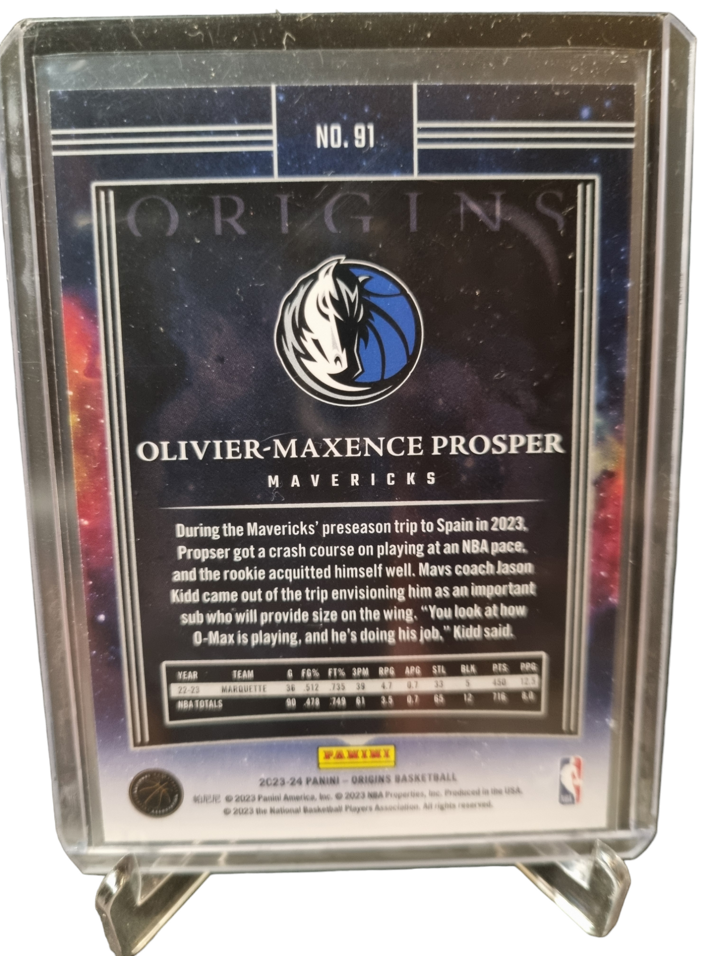 2023-24 Panini Origins #91 Oliver-Maxence Prosper Rookie Card