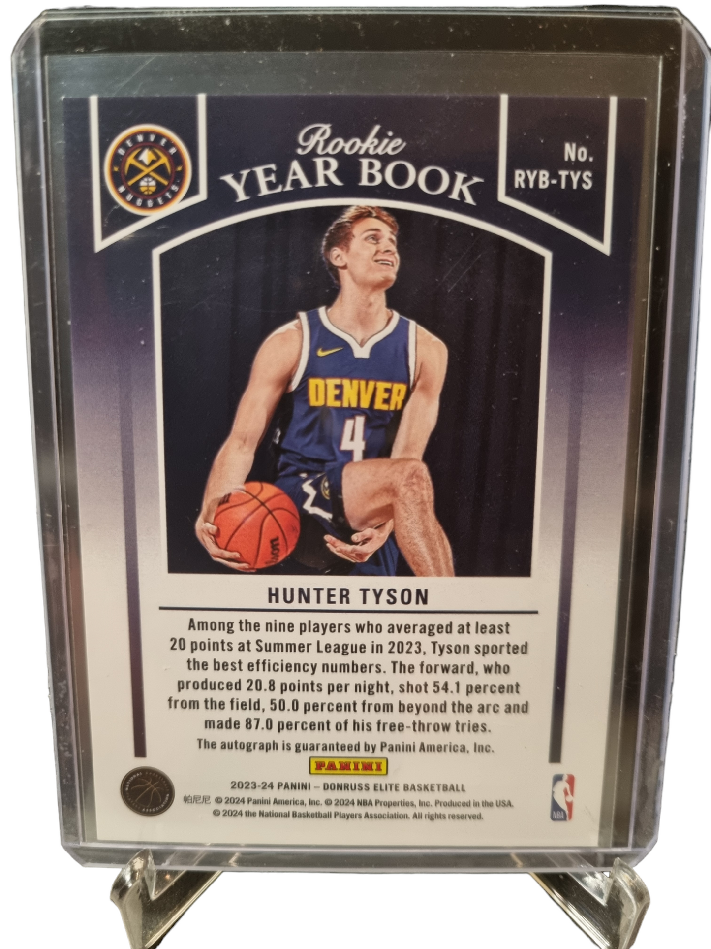 2023-24 Panini Donruss Elite #RYB-TYS Hunter Tyson Rookie Year Book Autograph 24/25