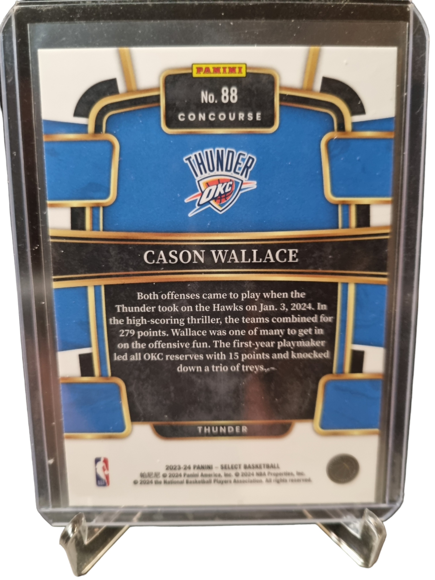 2023-24 Panini Select #88 Cason Wallace Rookie Card Concourse