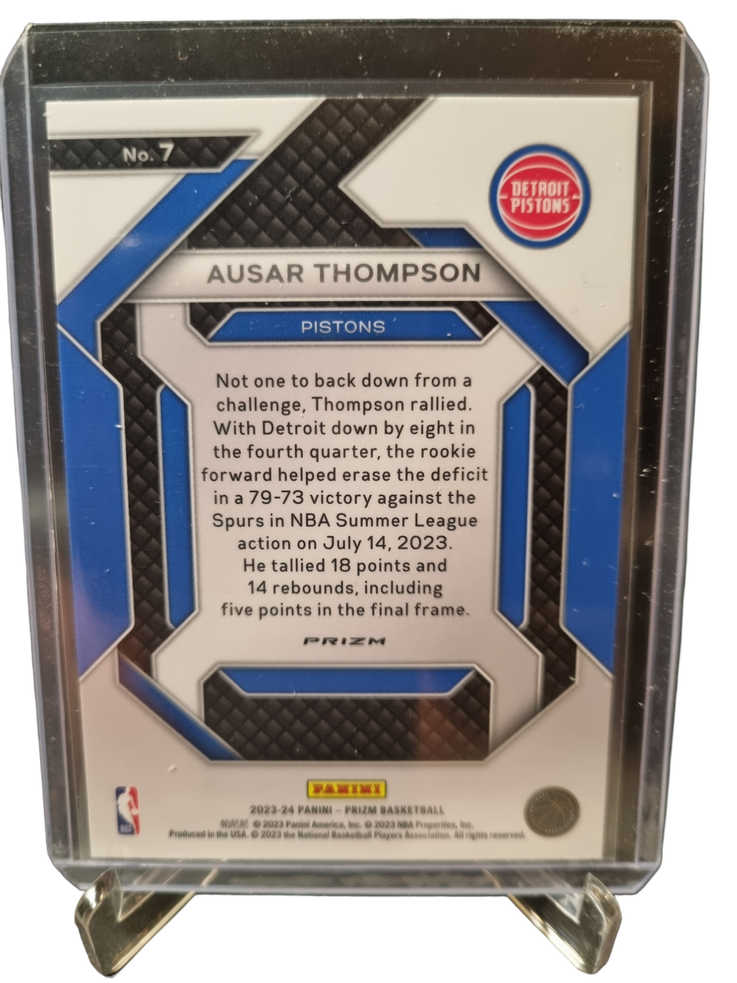 2023-24 Panini Prizm #7 Ausar Thompson Rookie Card Emergent Silver Prizm