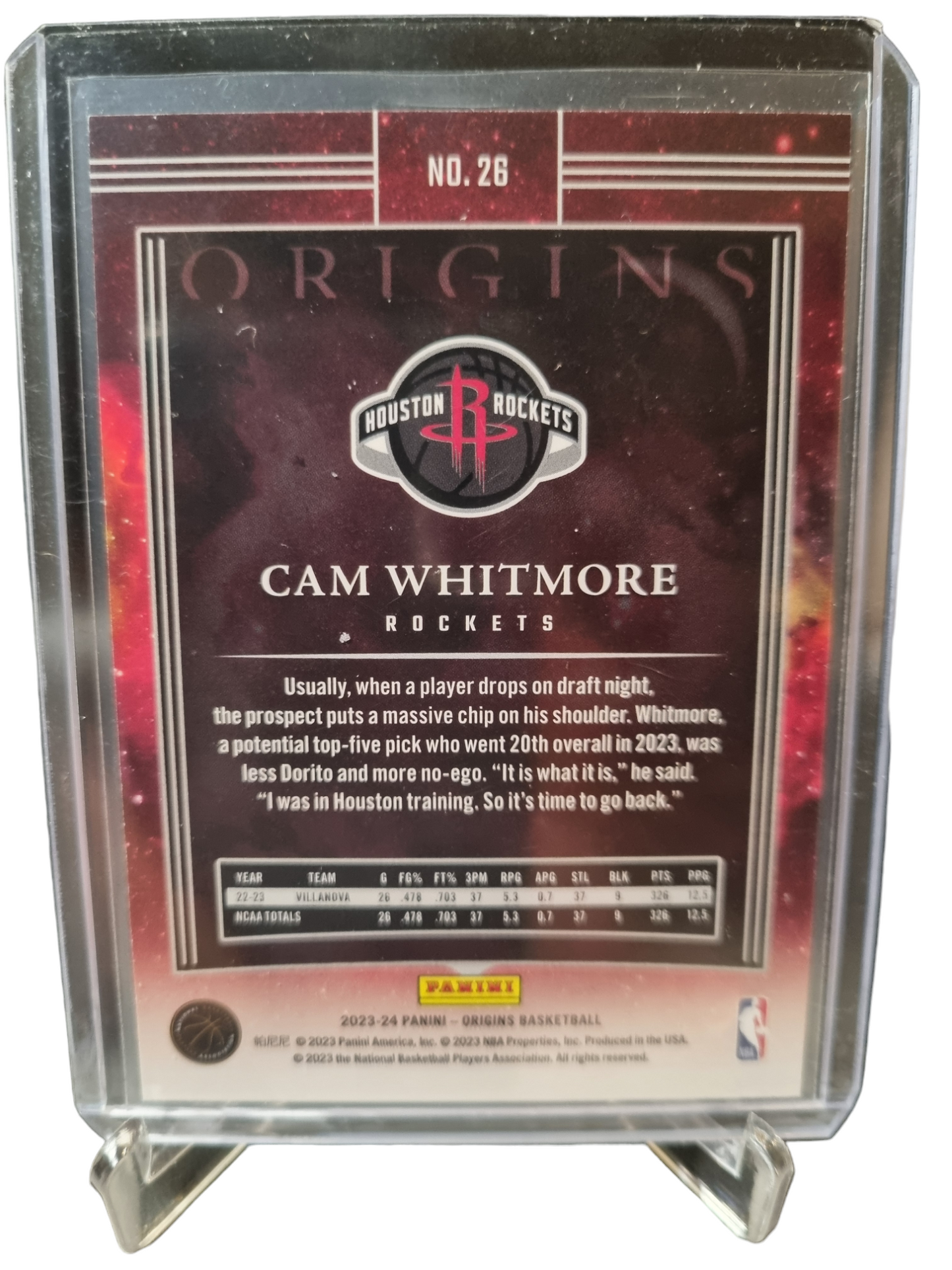 2023-24 Panini Origins #26 Cam Whitmore Rookie Card