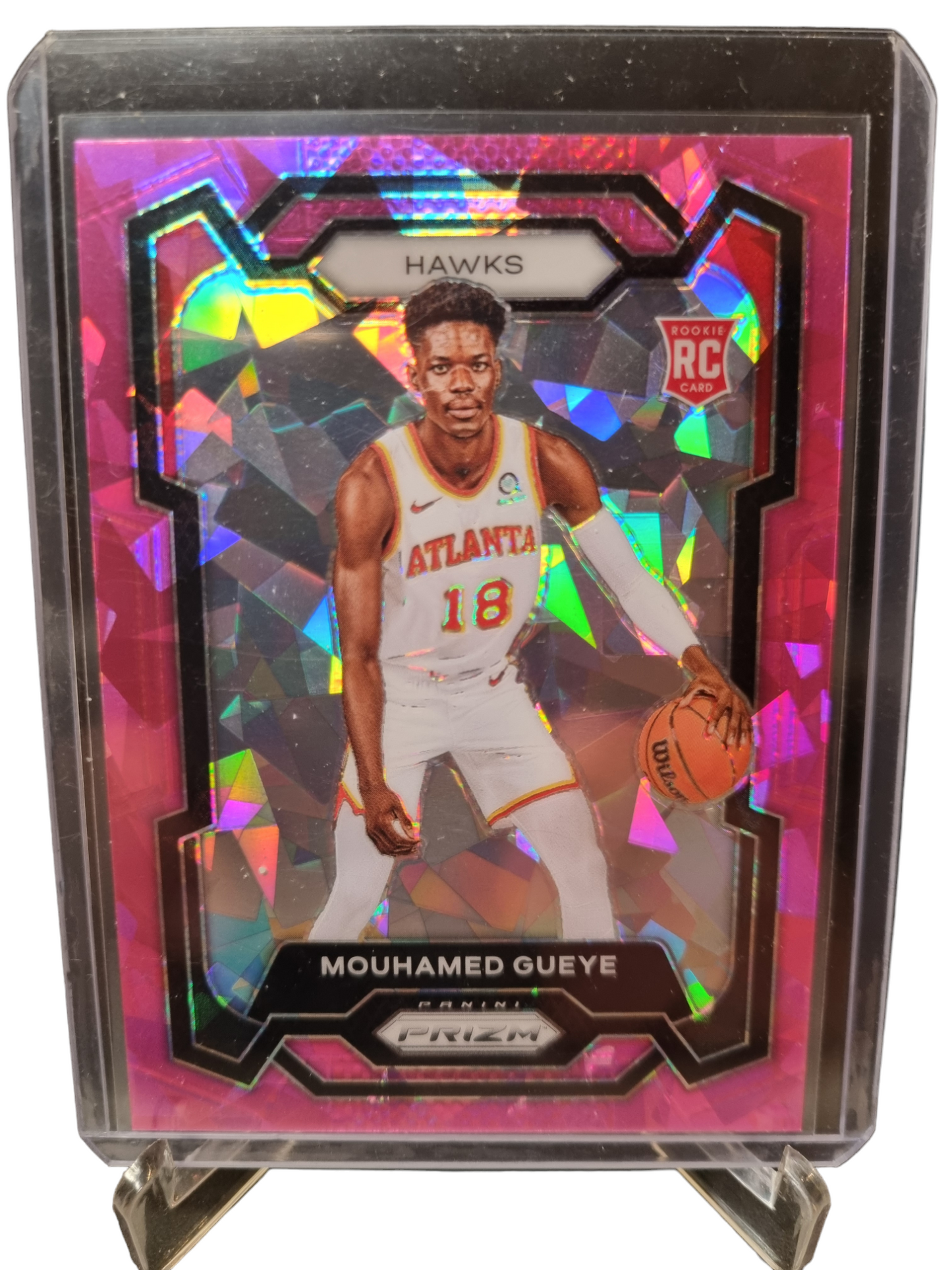 2023-24 Panini Prizm #157 Mouhamed Gueye Rookie Card Pink Cracked Ice Prizm